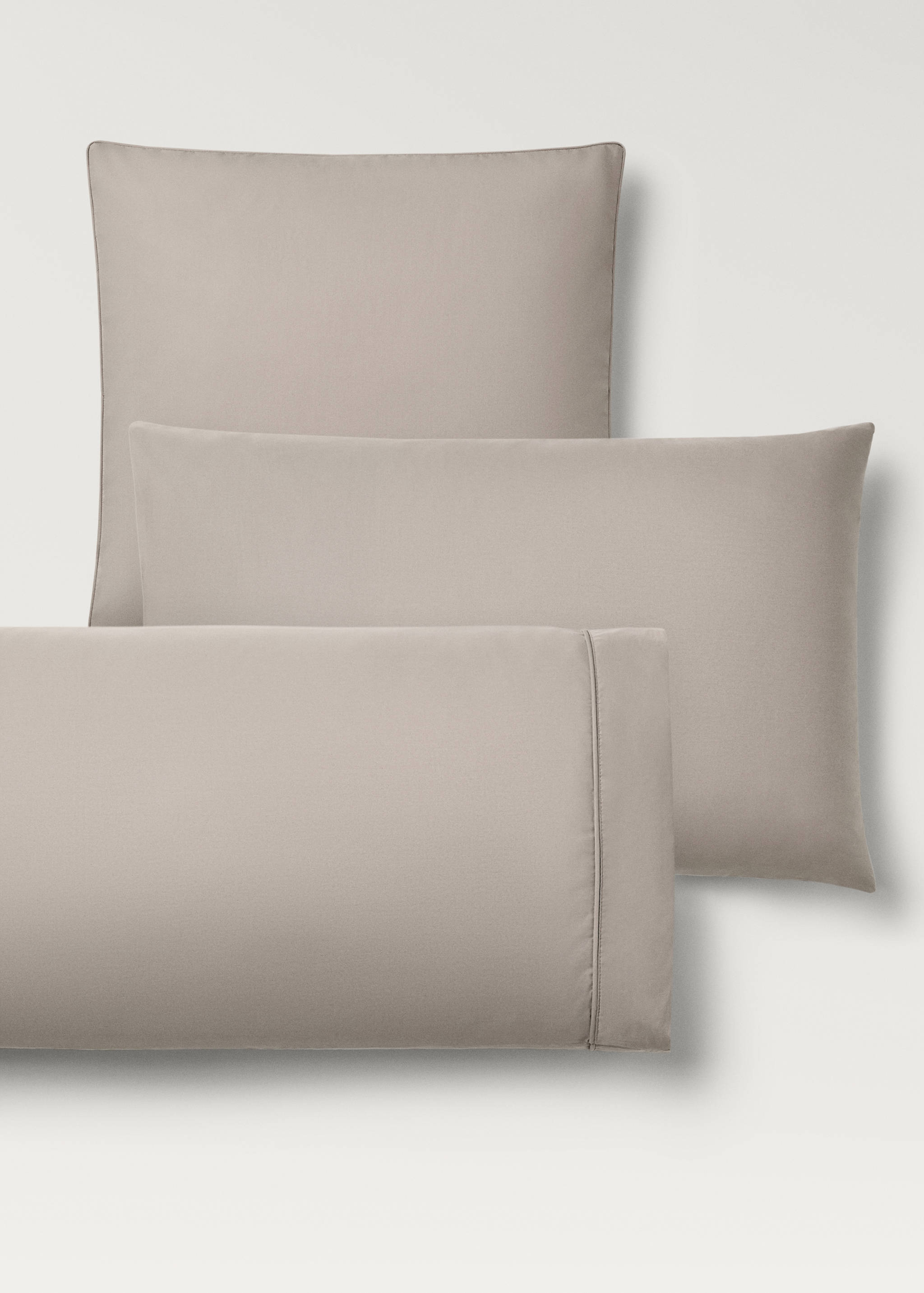 Two 500-thread count cotton percale pillowcases with rounded piping detail 50x75 cm - Details of the article 4