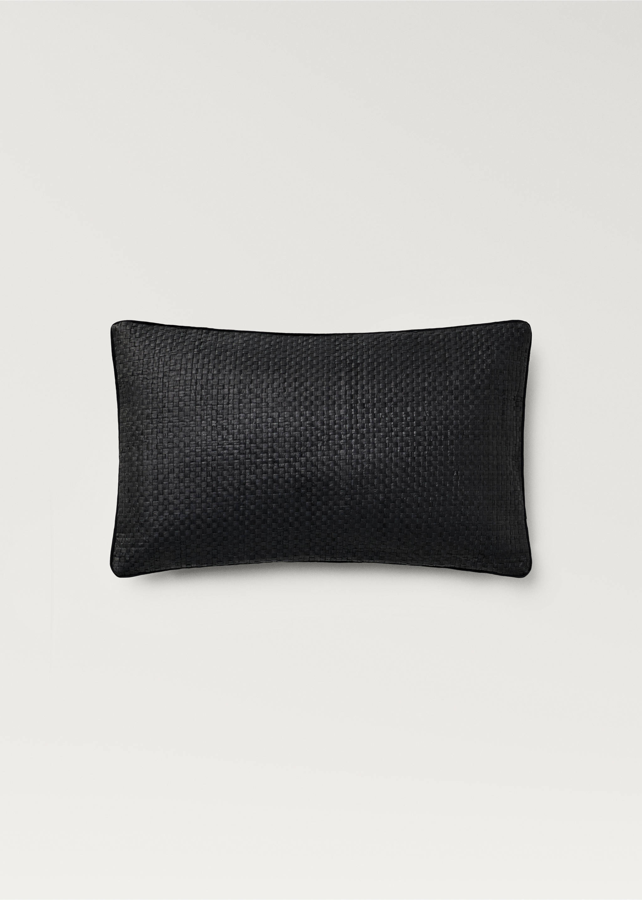 Housse de coussin en papier tressé liseré 30x50 cm - Article sans modèle, Noir. Ref: 87072920-00.