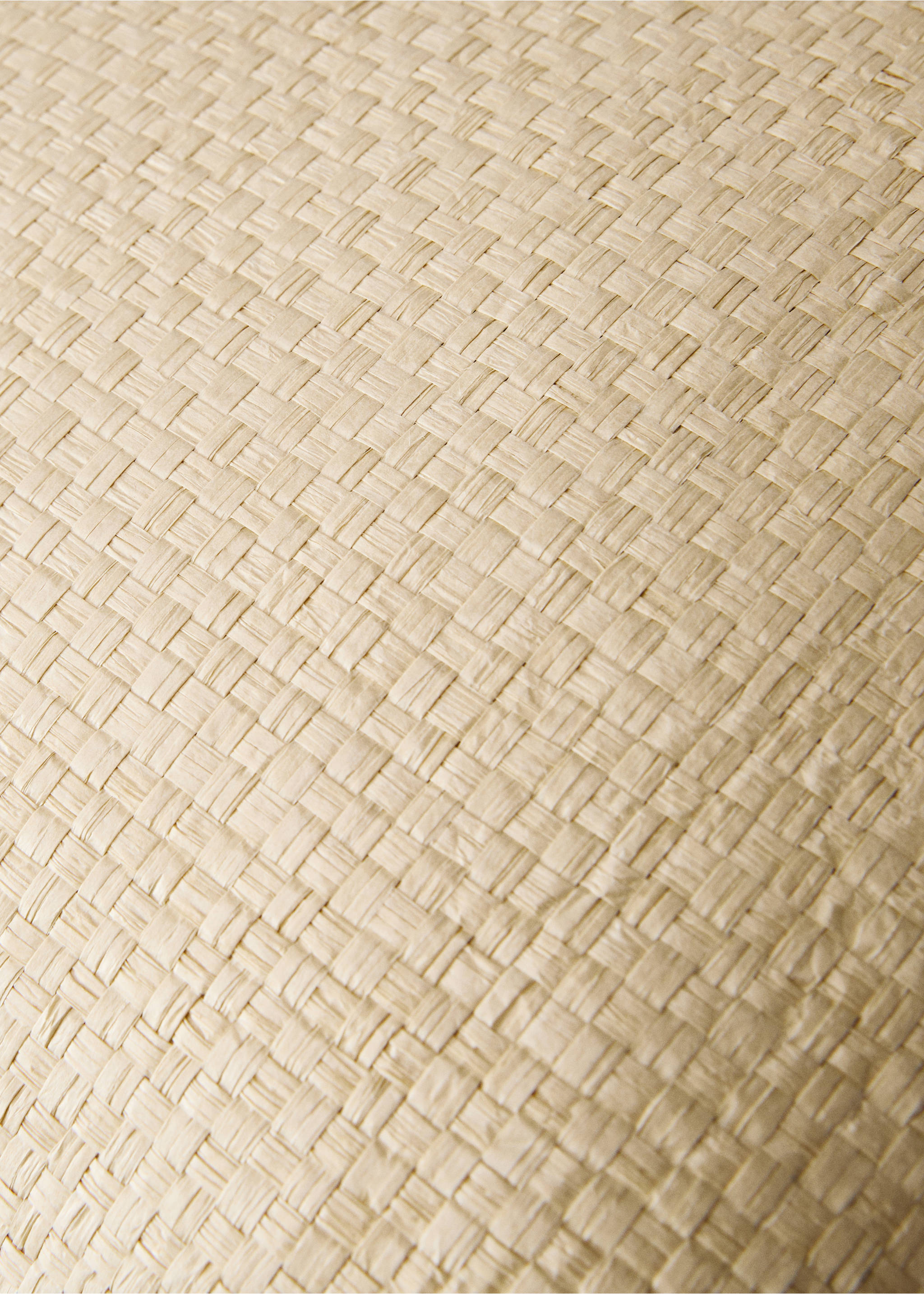 Funda cojín papel trenzado piping 45x45 cm - Detalle del artículo 3, Blanco roto. Ref: 87072921-00.