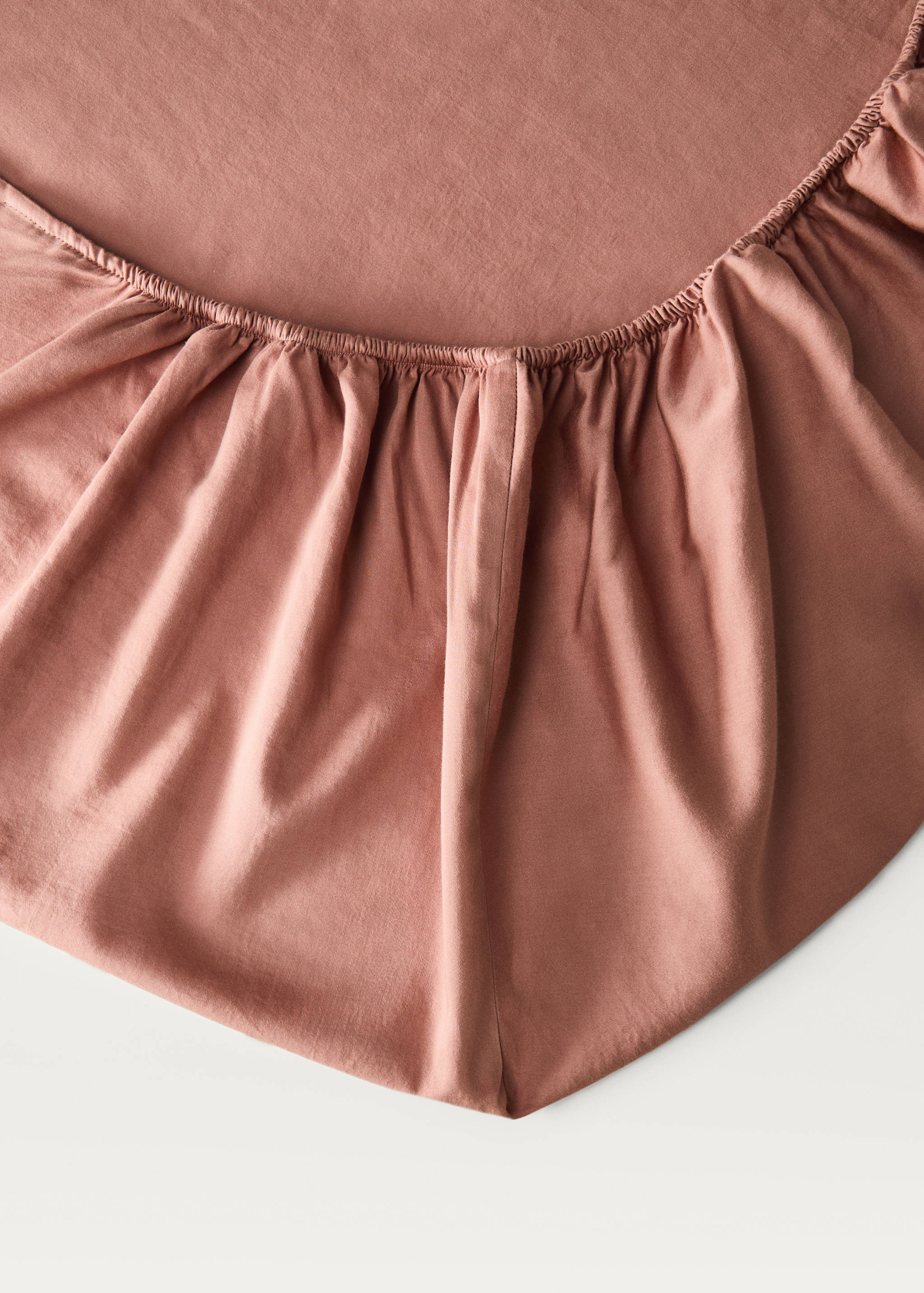Washed cotton satin fitted sheet Queen bed - Details of the article 1