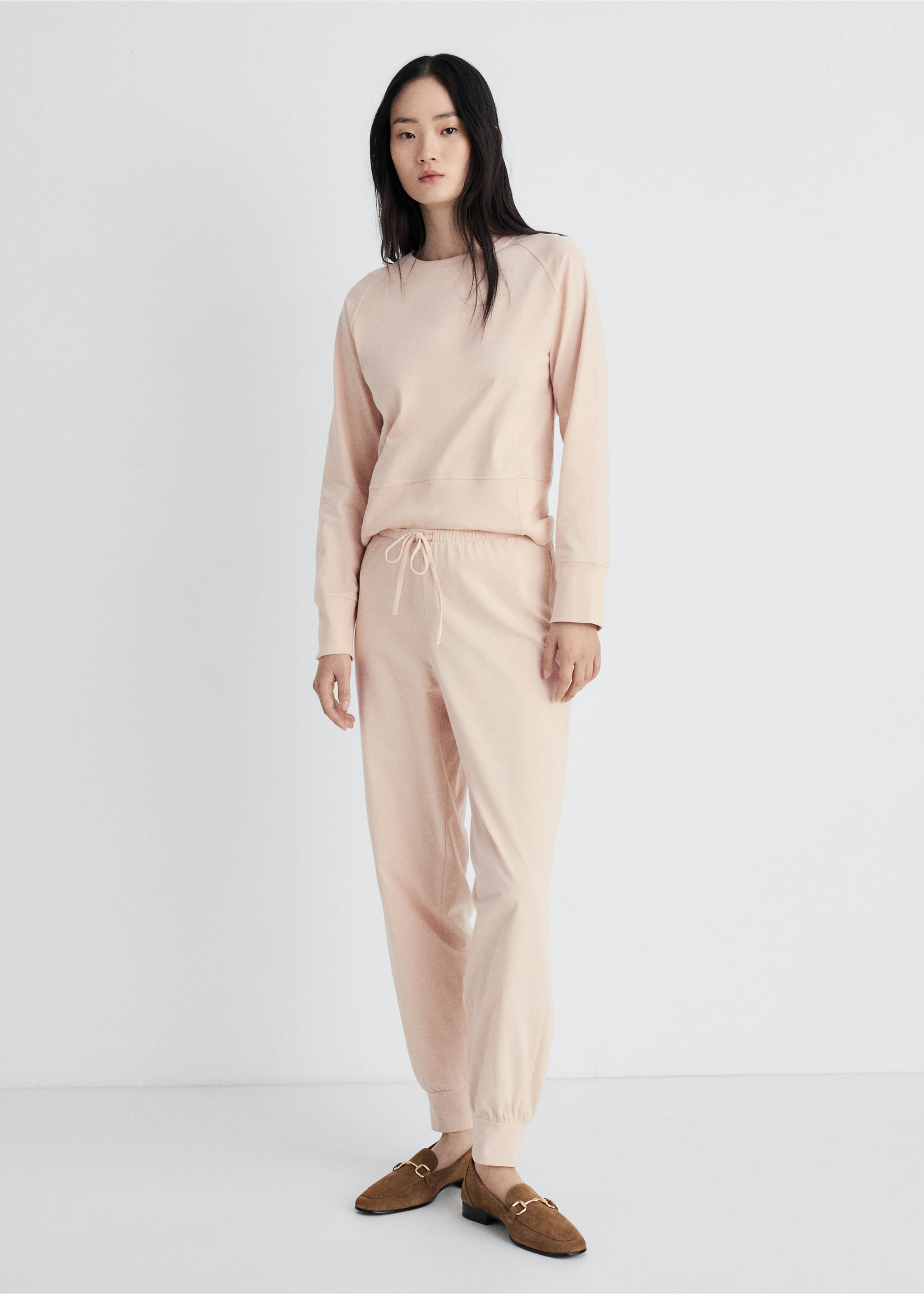 Pantalón algodón acabado soft - Plano general, Salmón. Ref: 87072971-00.