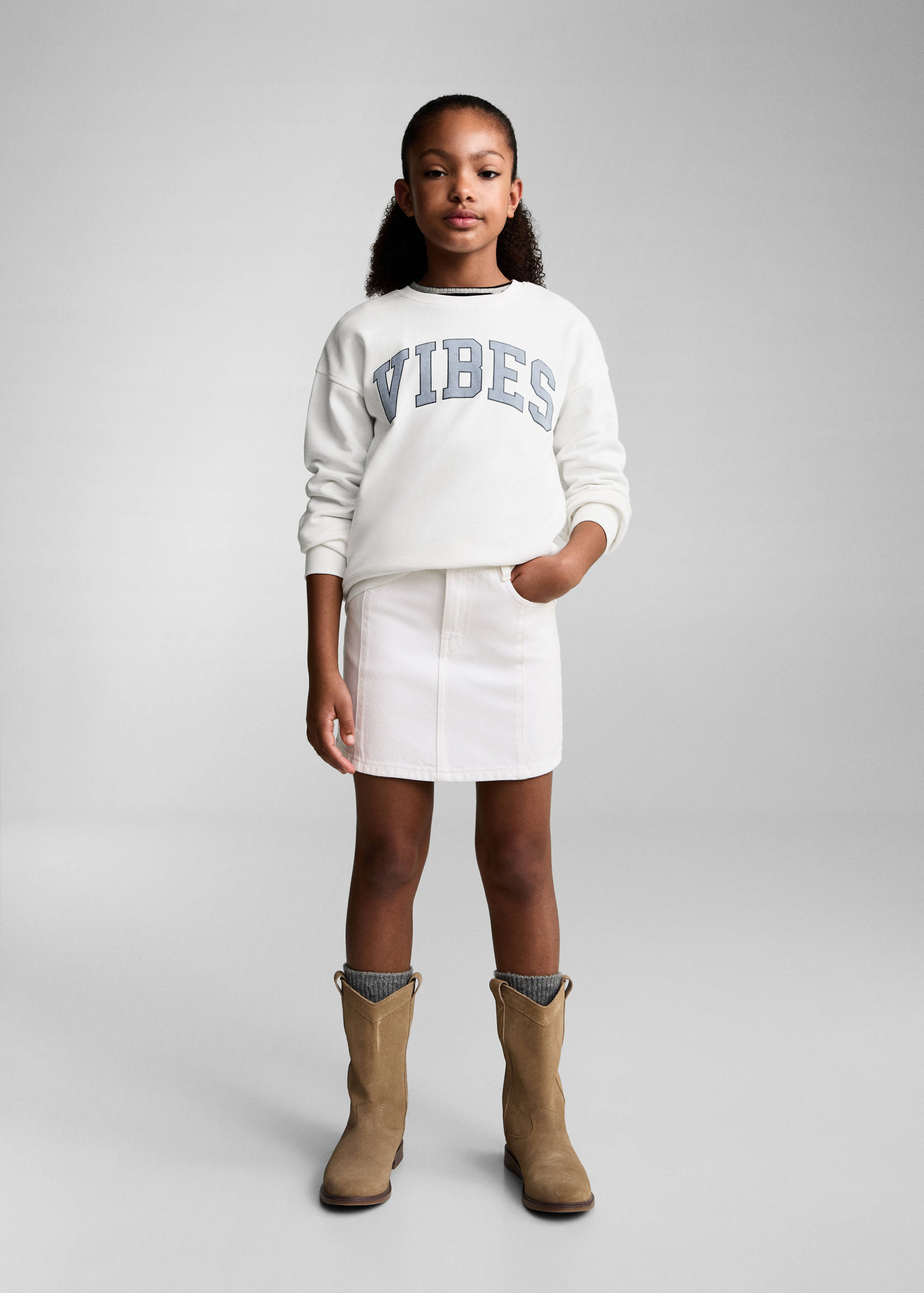 Fustă mini din denim - Plan general