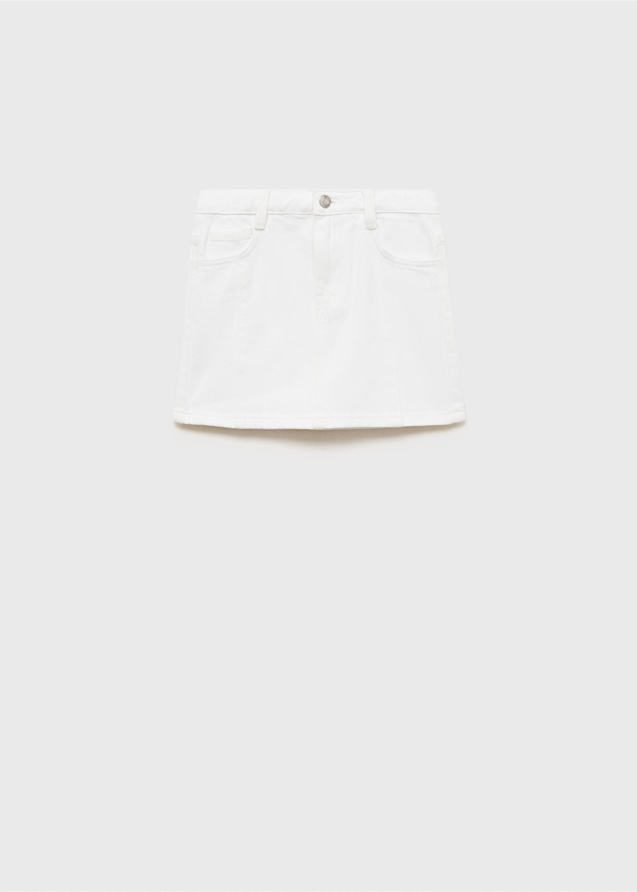 Denim mini-skirt - Article without model, White. Ref: 87073269-00.