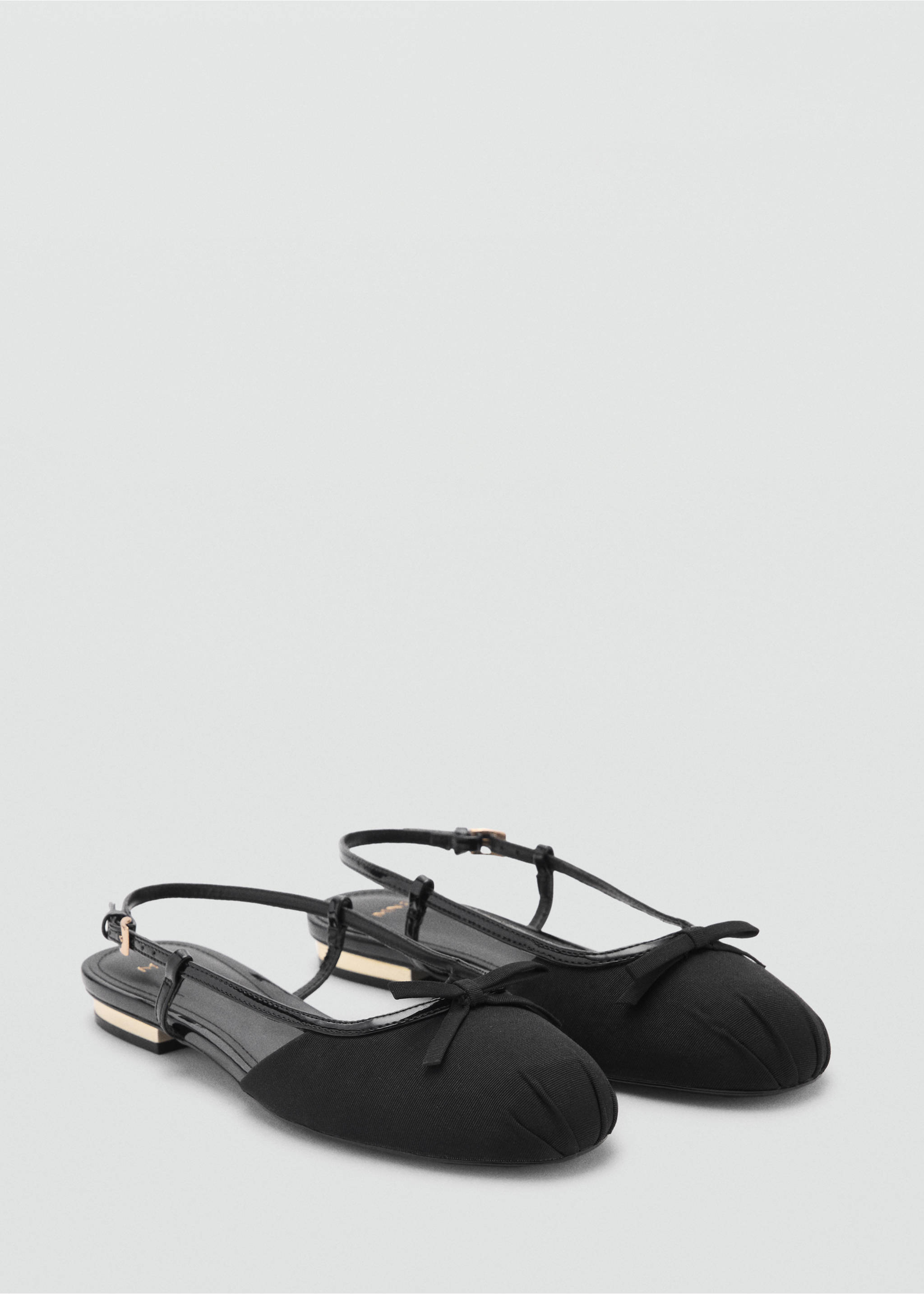 Ballet flats with decorative bow tie - Medium plane, Black. Ref: 87073270-00.