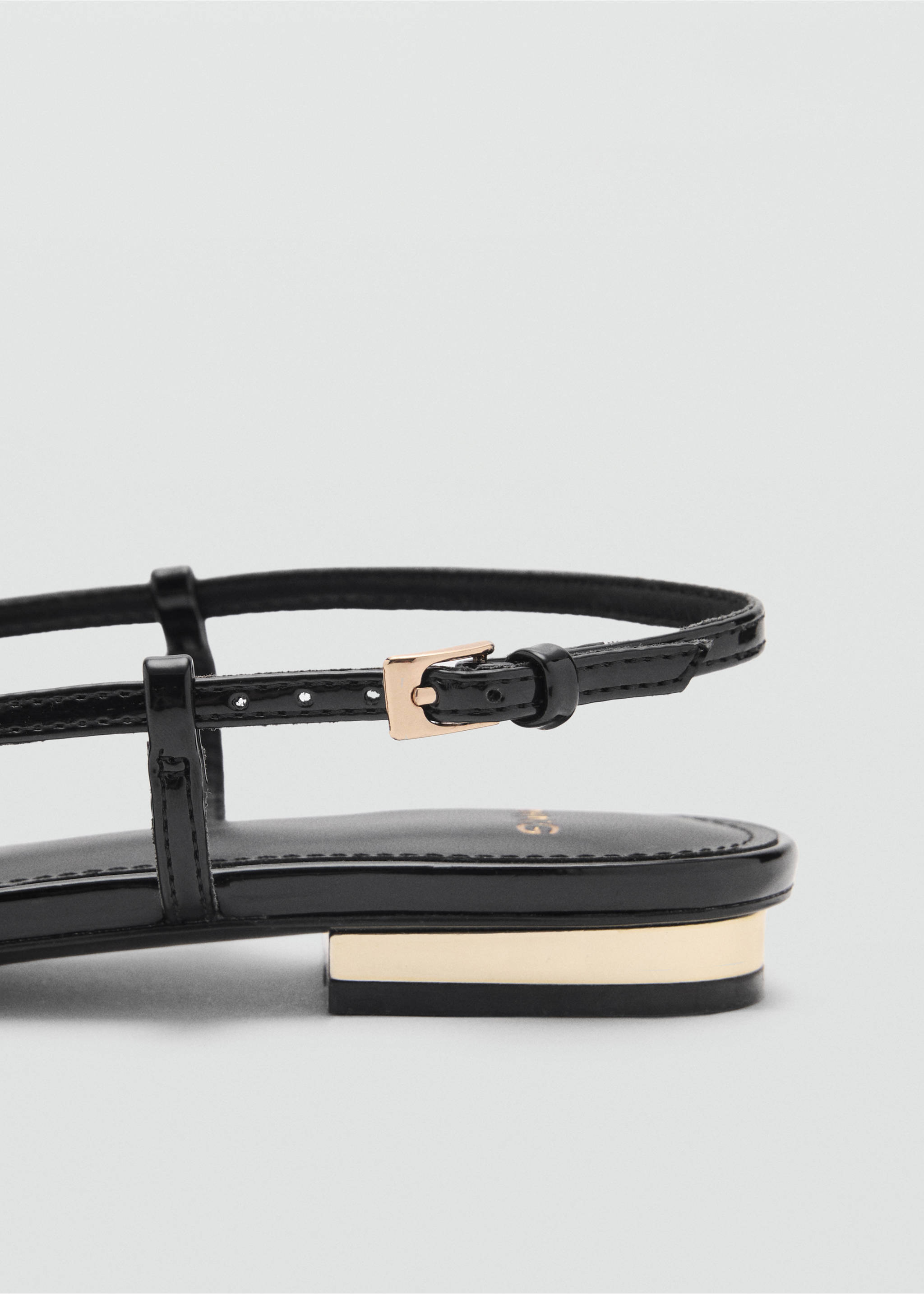 Ballet flats with decorative bow tie - Details of the article 1, Black. Ref: 87073270-00.