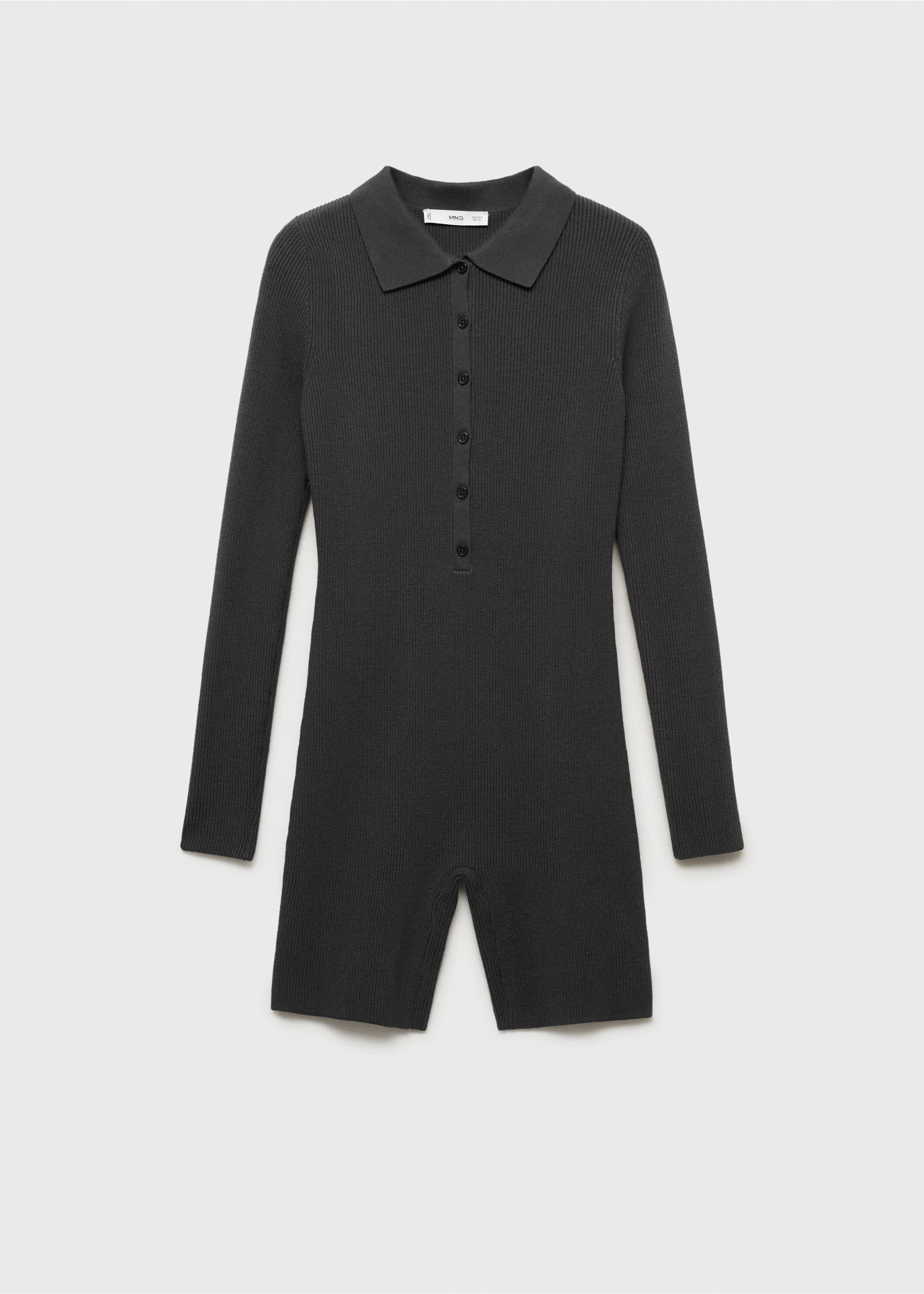 Polo-neck jumpsuit - Article without model, Charcoal. Ref: 87073271-00.