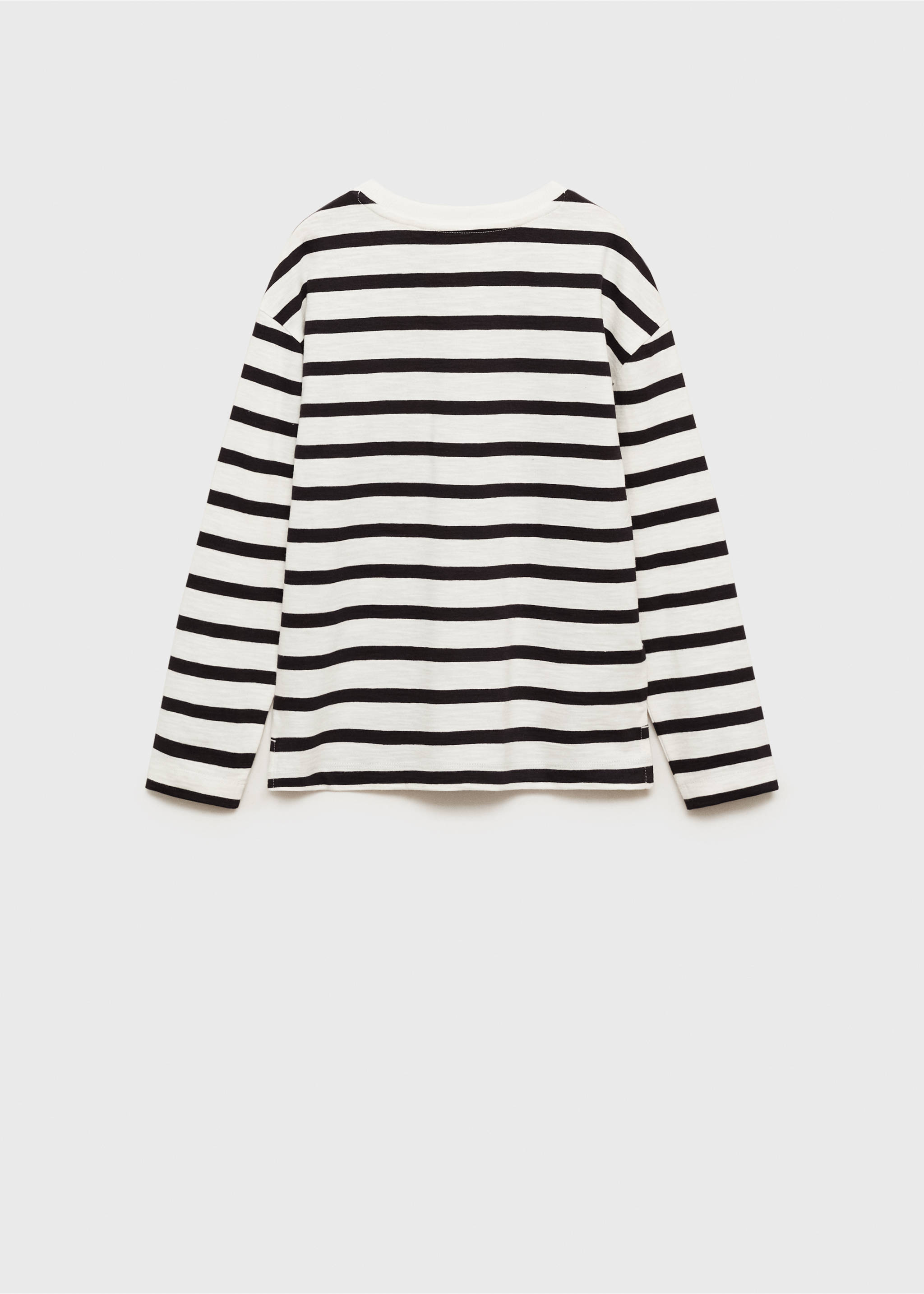 Koszulka w paski z długiem rękawem - Tylna strona artykułu, Czarny. Ref: 87073275-00.