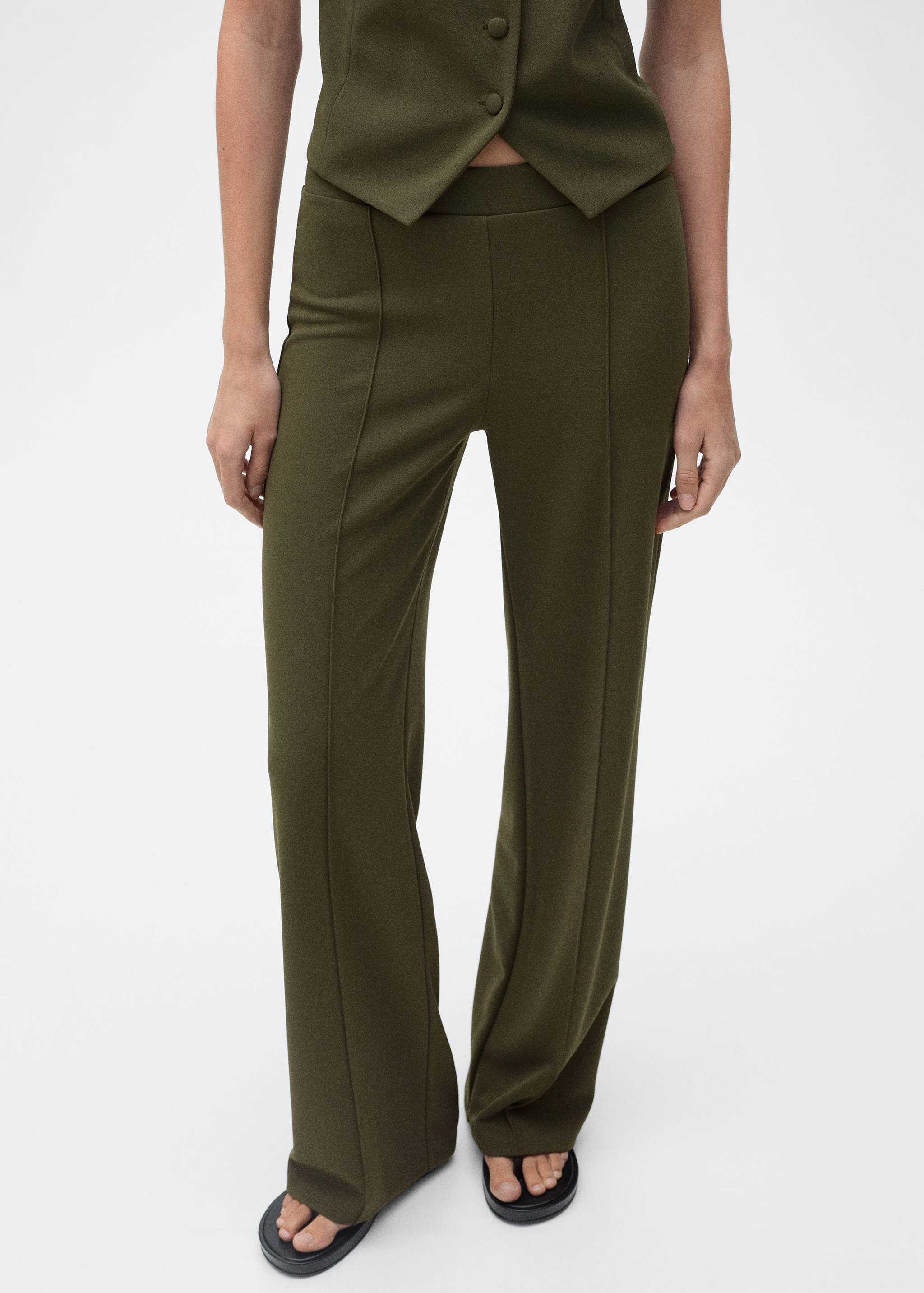 Pantaloni dritti maglia - Piano medio