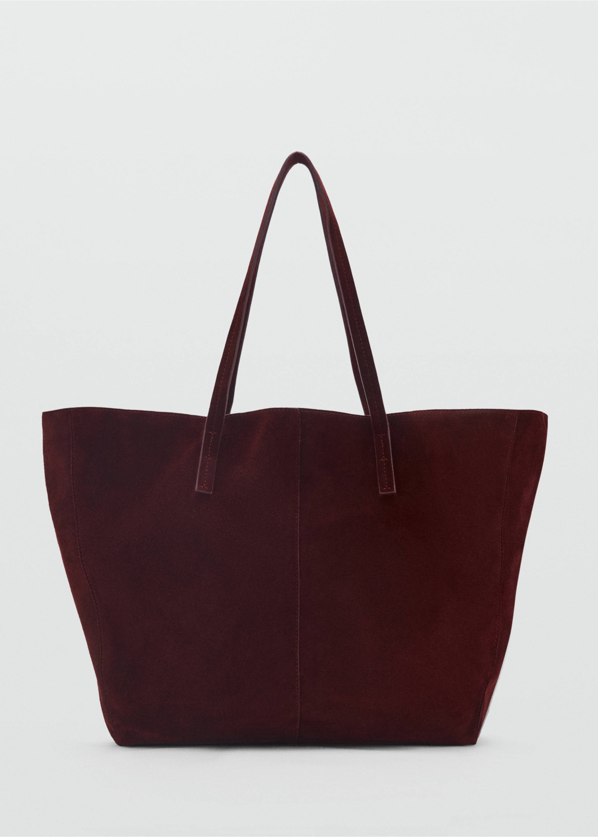 Shopper-Bag aus Rauleder - Artikel ohne Model, Bordeaux. Ref: 87073281-00.