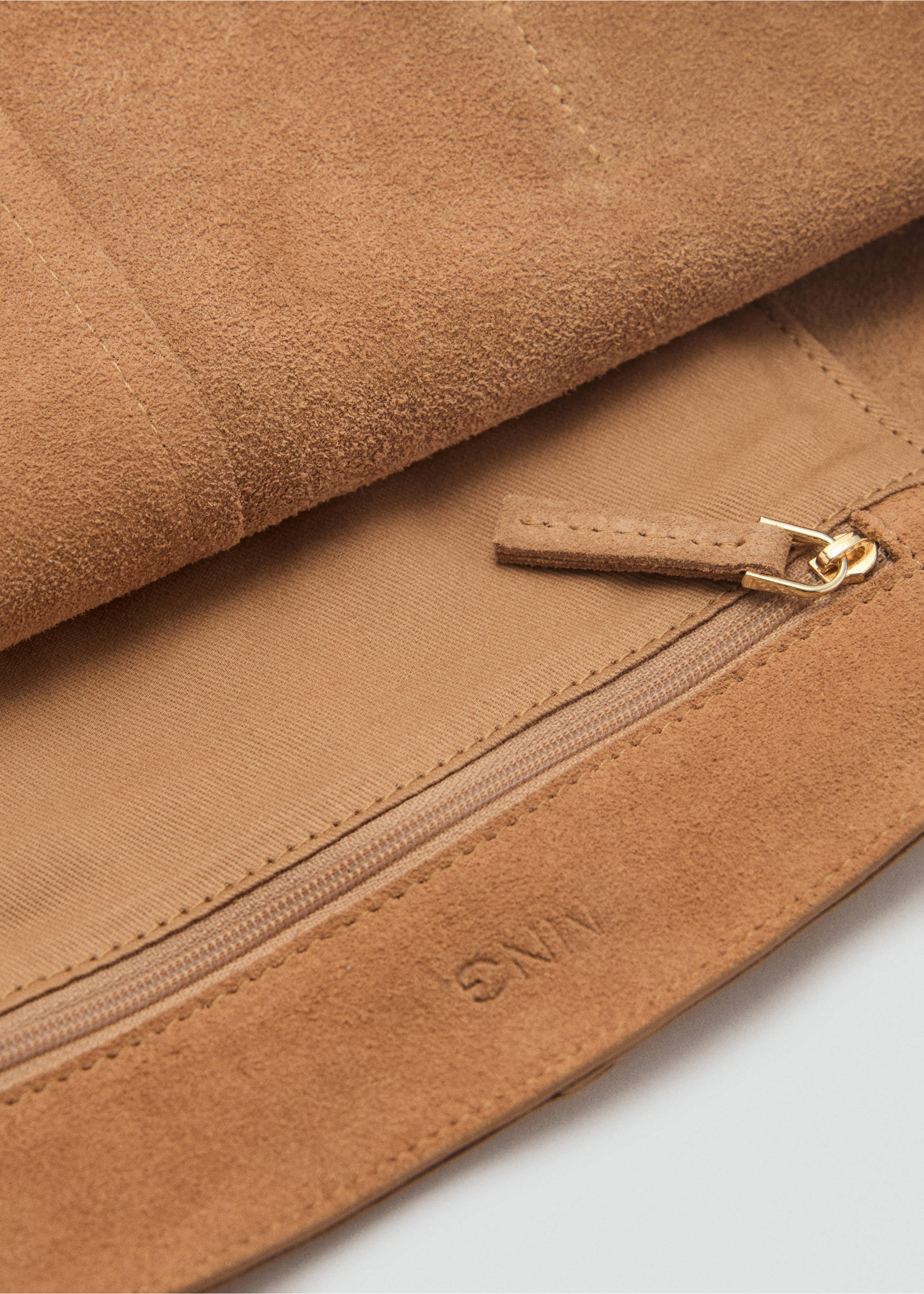 Suede shopper bag - Details of the article 3, Leather. Ref: 87073281-00.