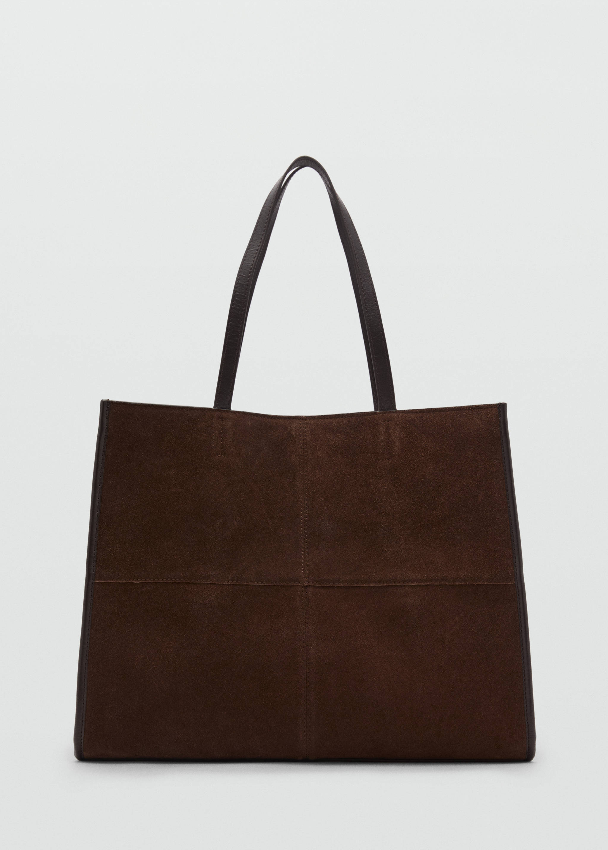 Leather shopper bag with stitching - Article without model