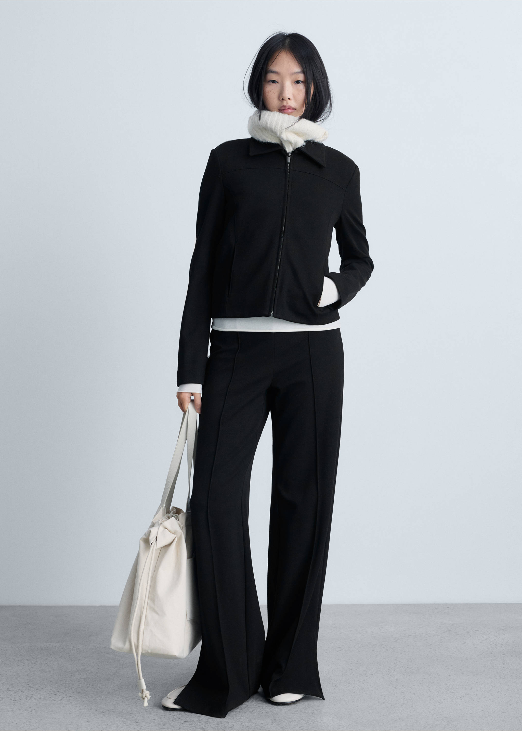Zipper fitted jacket - General plane, Black. Ref: 87073284-00.