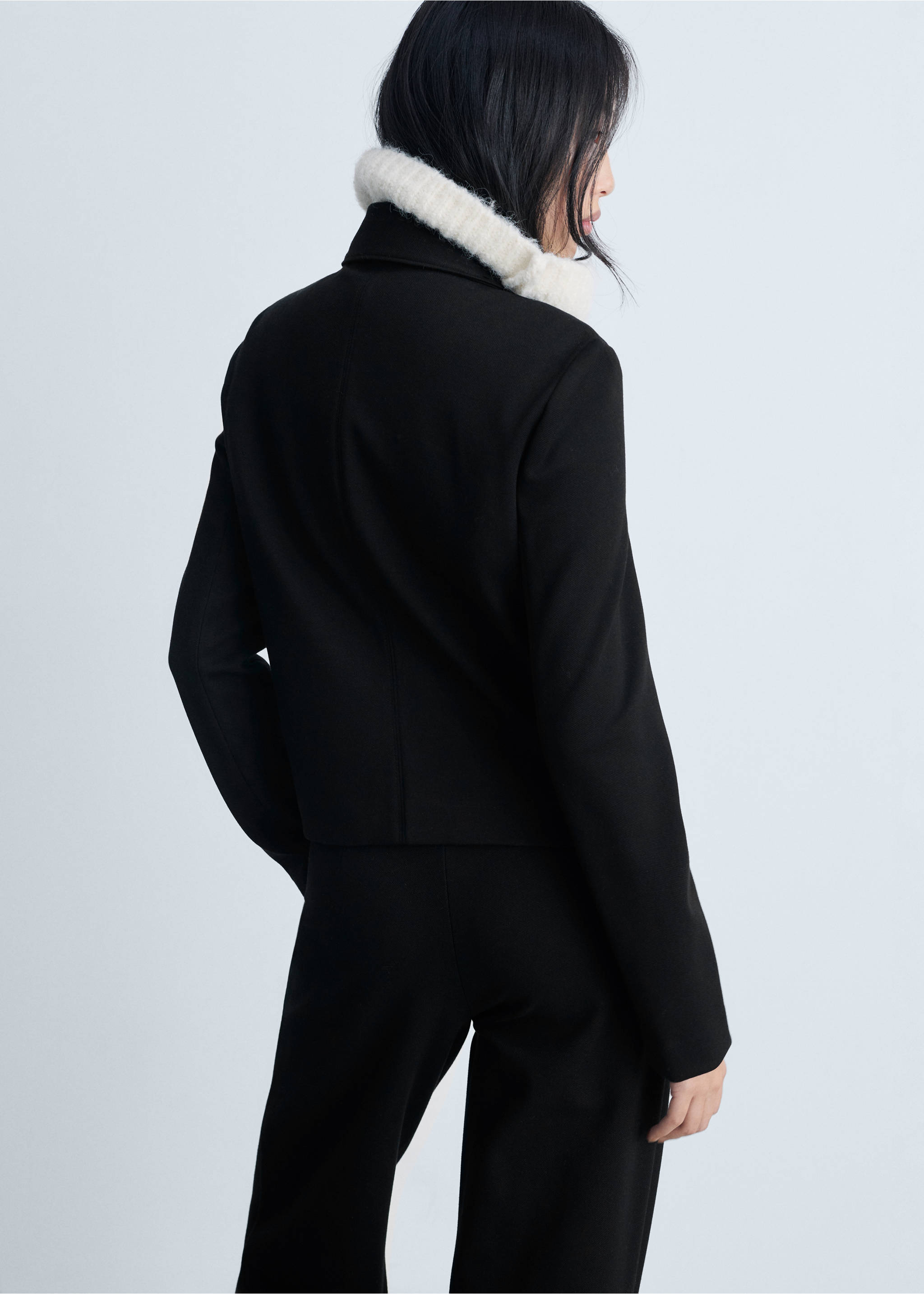 Zipper fitted jacket - Reverse of the article, Black. Ref: 87073284-00.