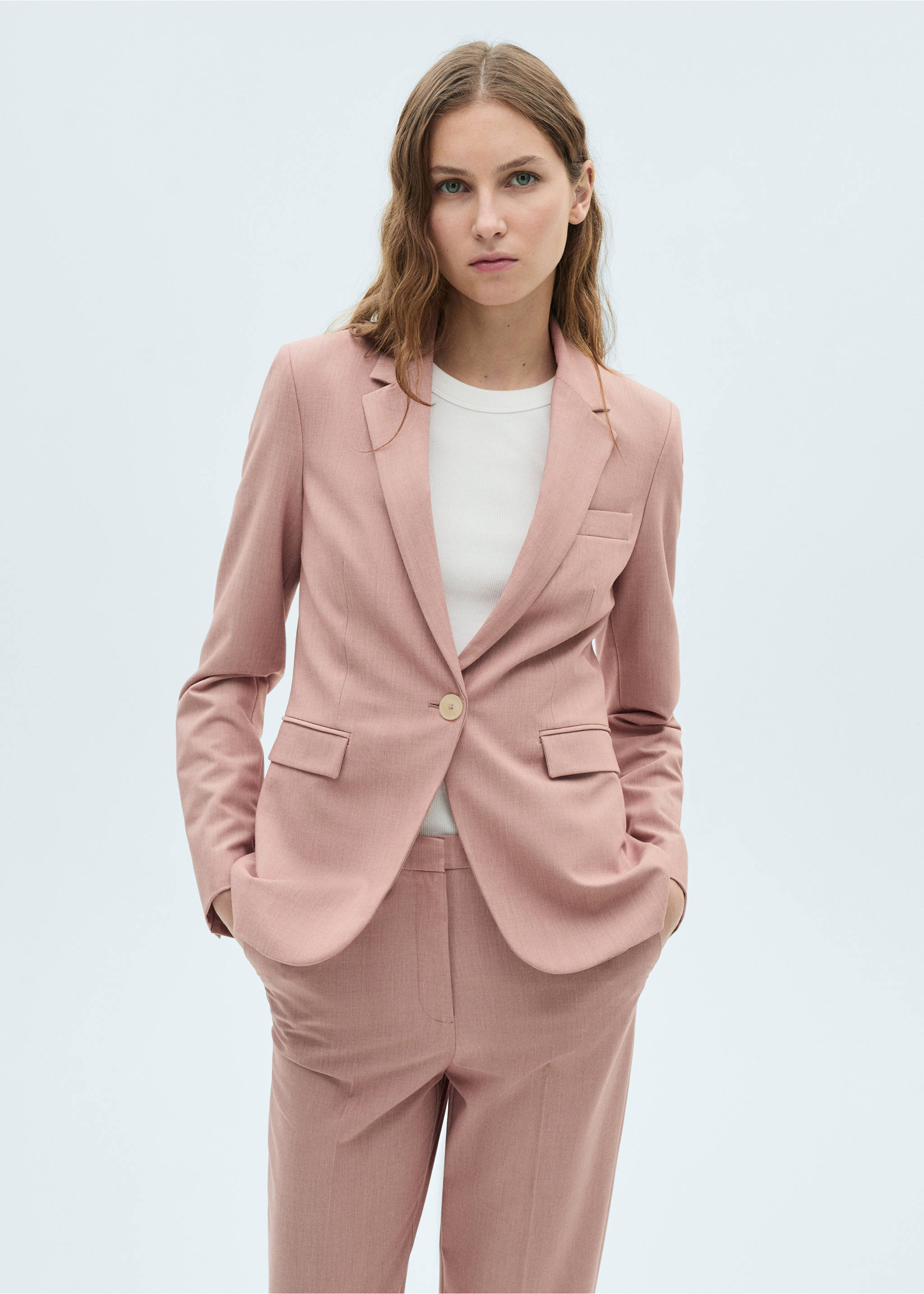 Pantalon droit costume - Détail de l'article 1, Rose pastel. Ref: 87073292-00.