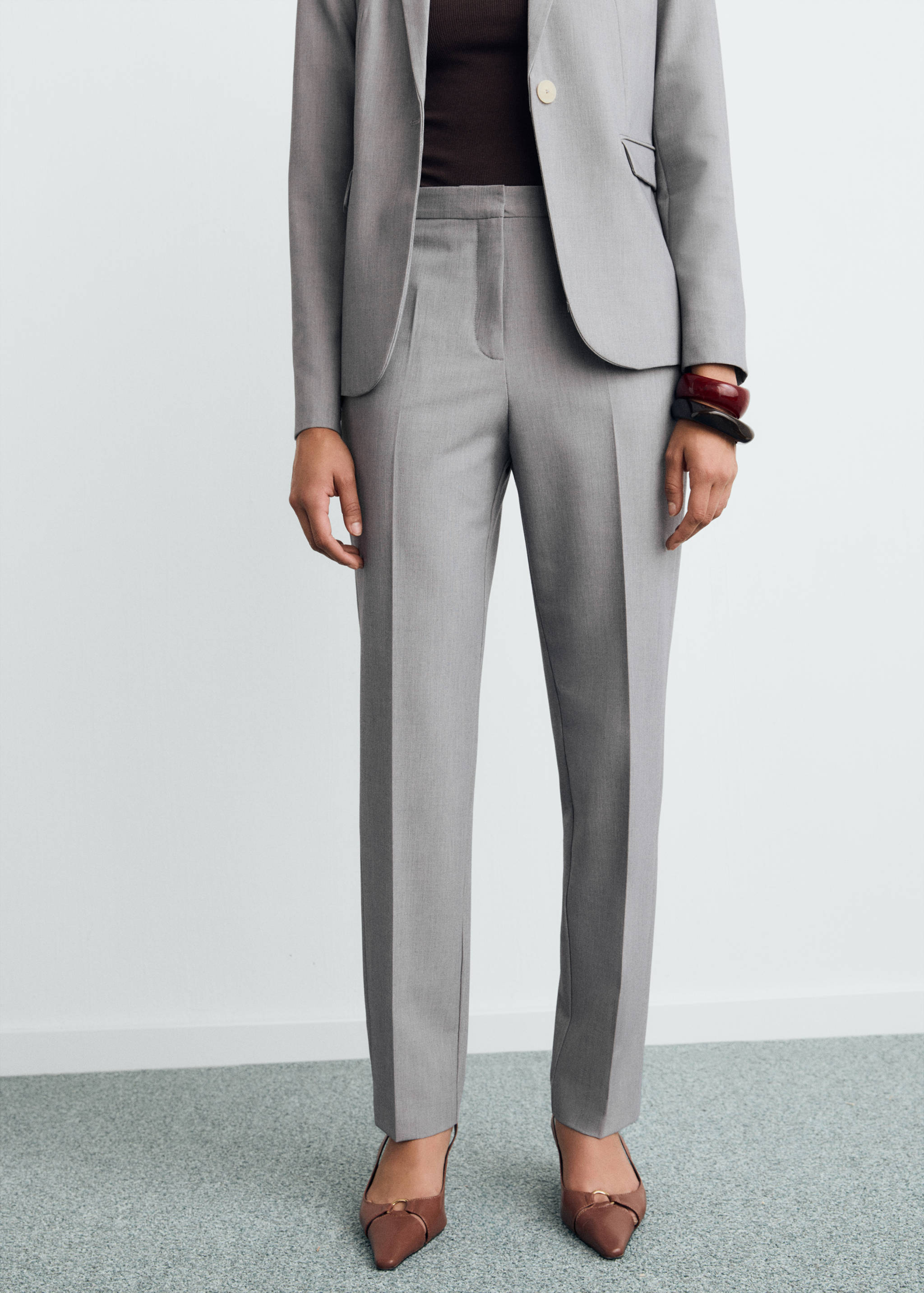 Straight suit trousers - Medium plane