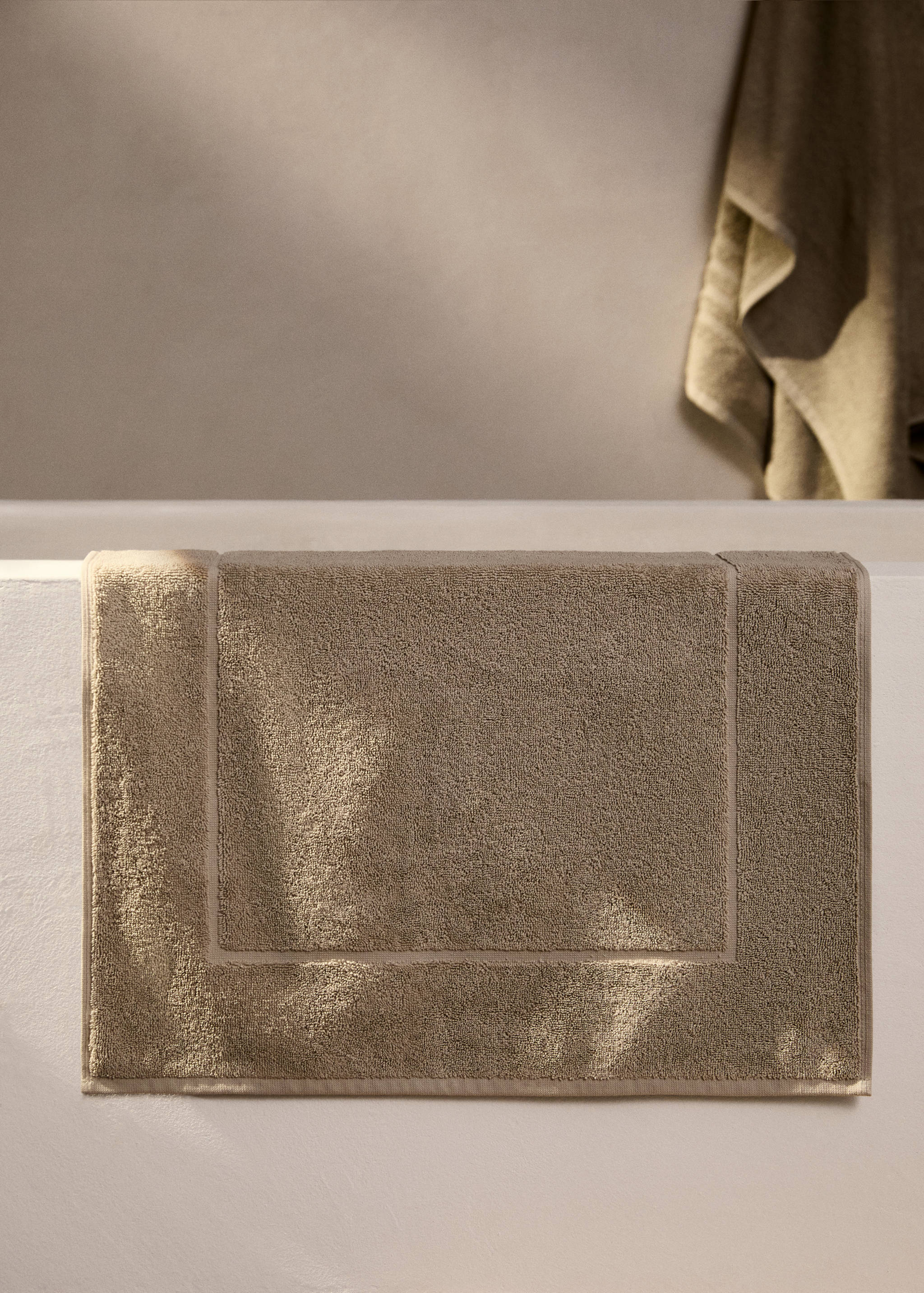 Catifa bany cotó ris - Pla general