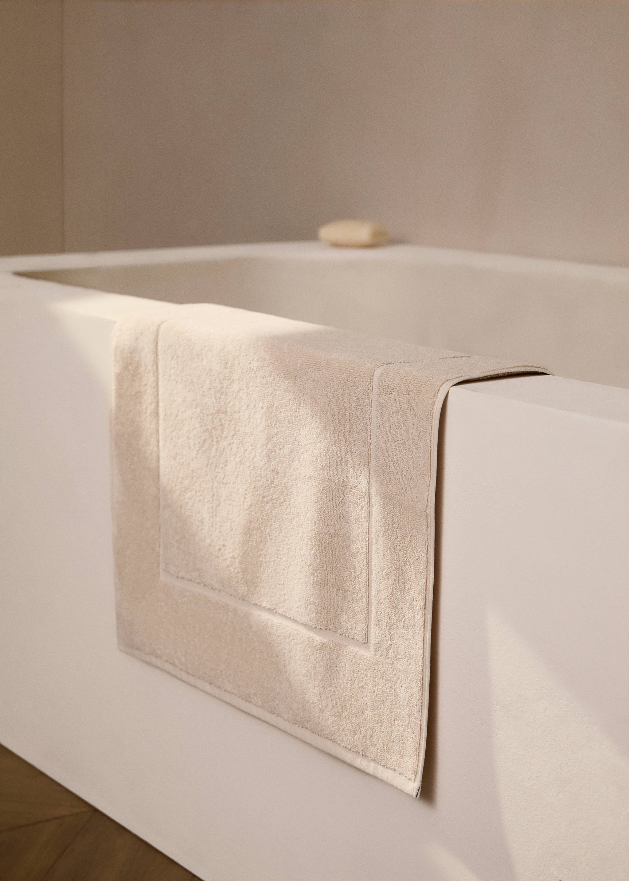 Catifa bany cotó ris - Pla general