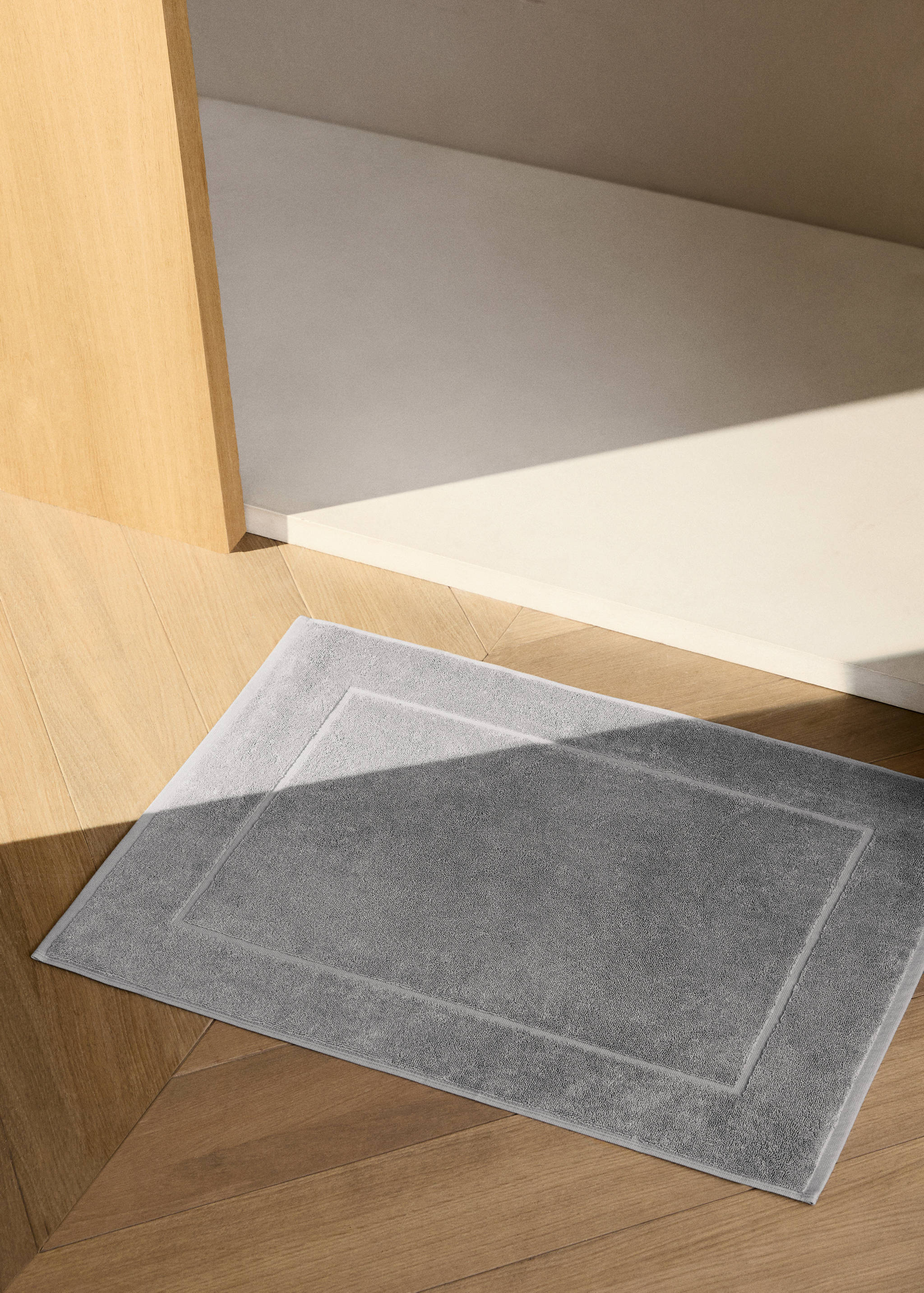 Catifa bany cotó ris - Pla general