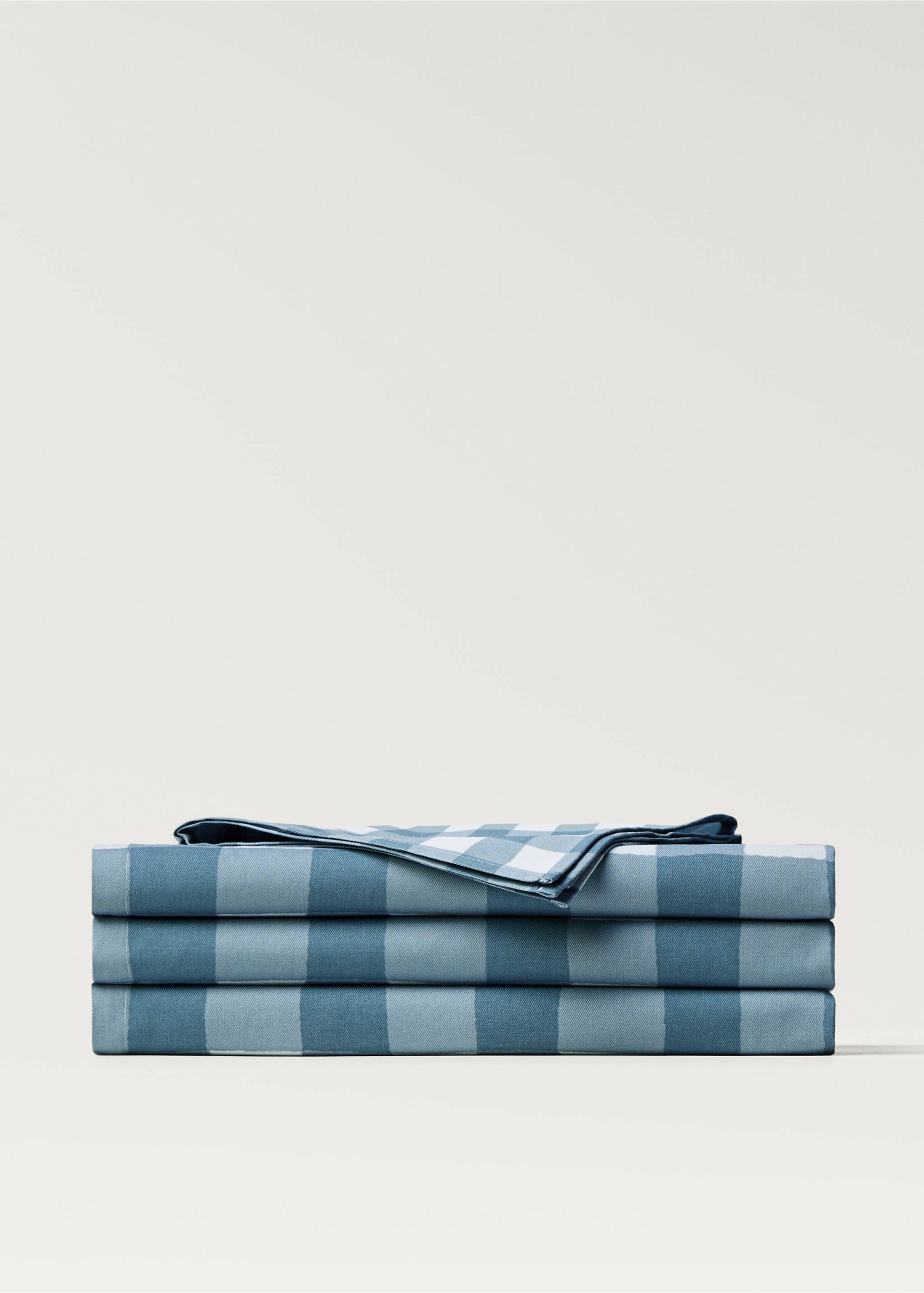 Baumwollservietten mit Karomuster - Detail des Artikels 3, Minzgrün. Ref: 87073300-00.