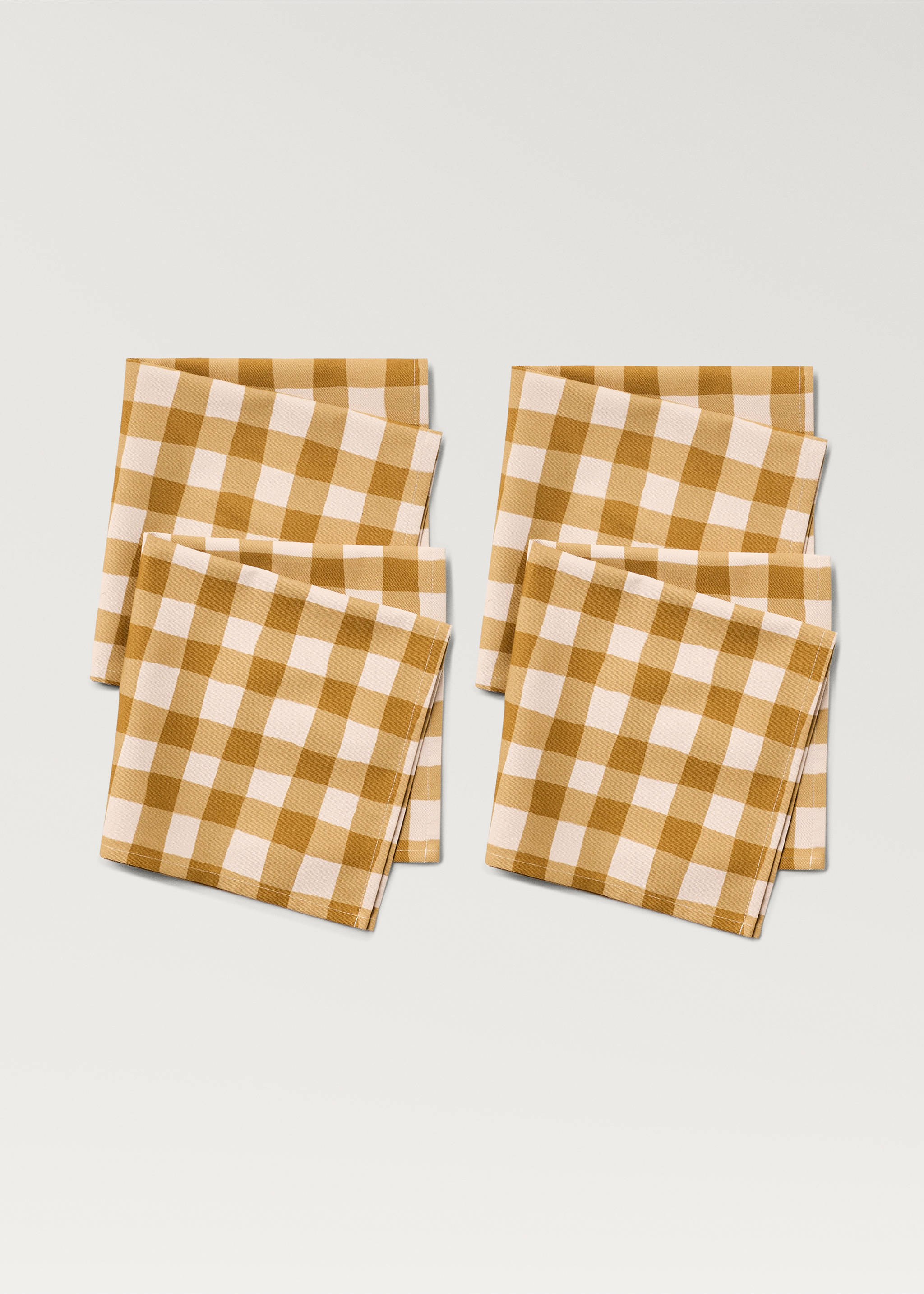 Cotton check napkins - Details of the article 1, Medium Pink. Ref: 87073300-00.