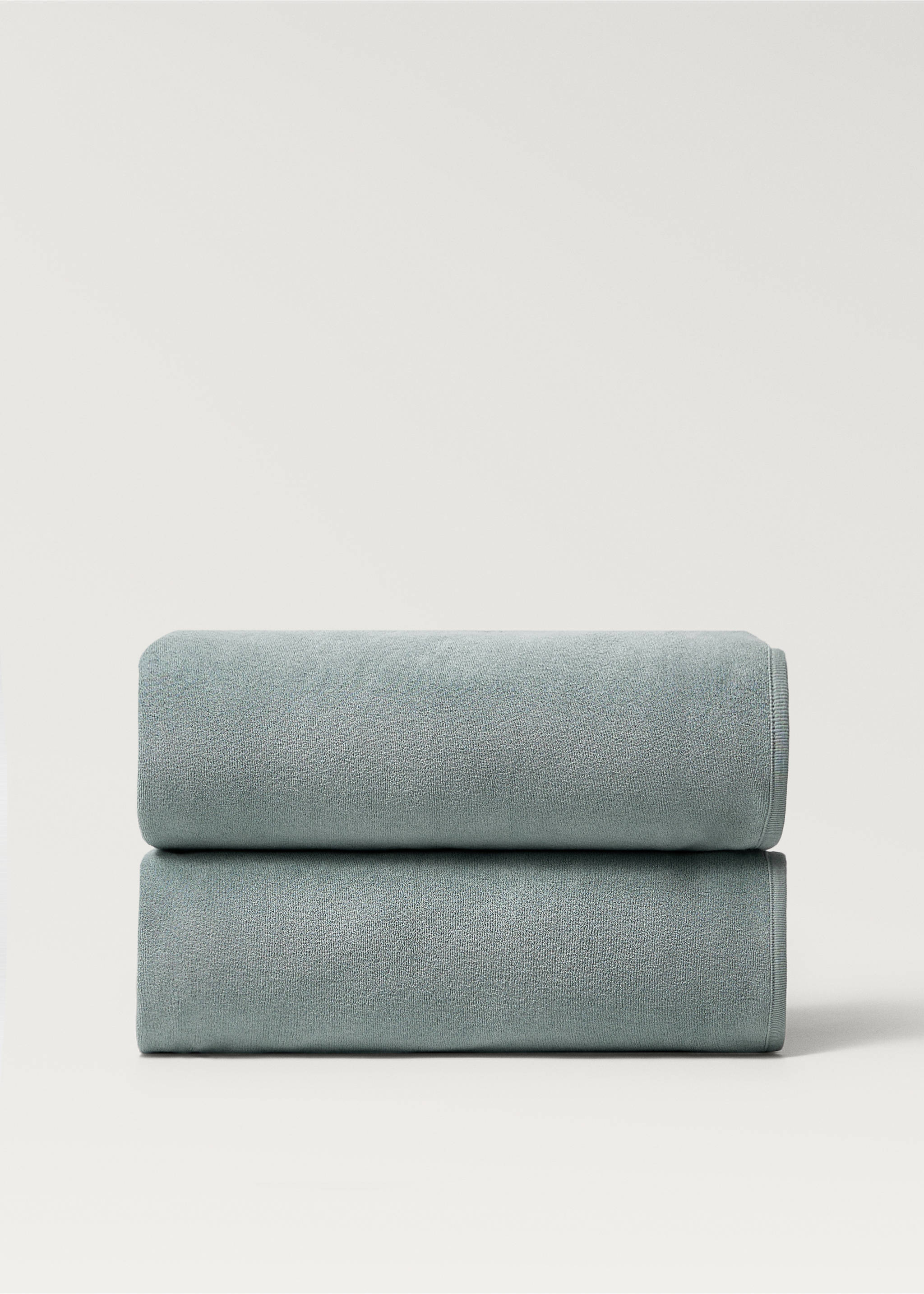 Terry baby blanket - Article without model, Mint Green. Ref: 87073302-00.