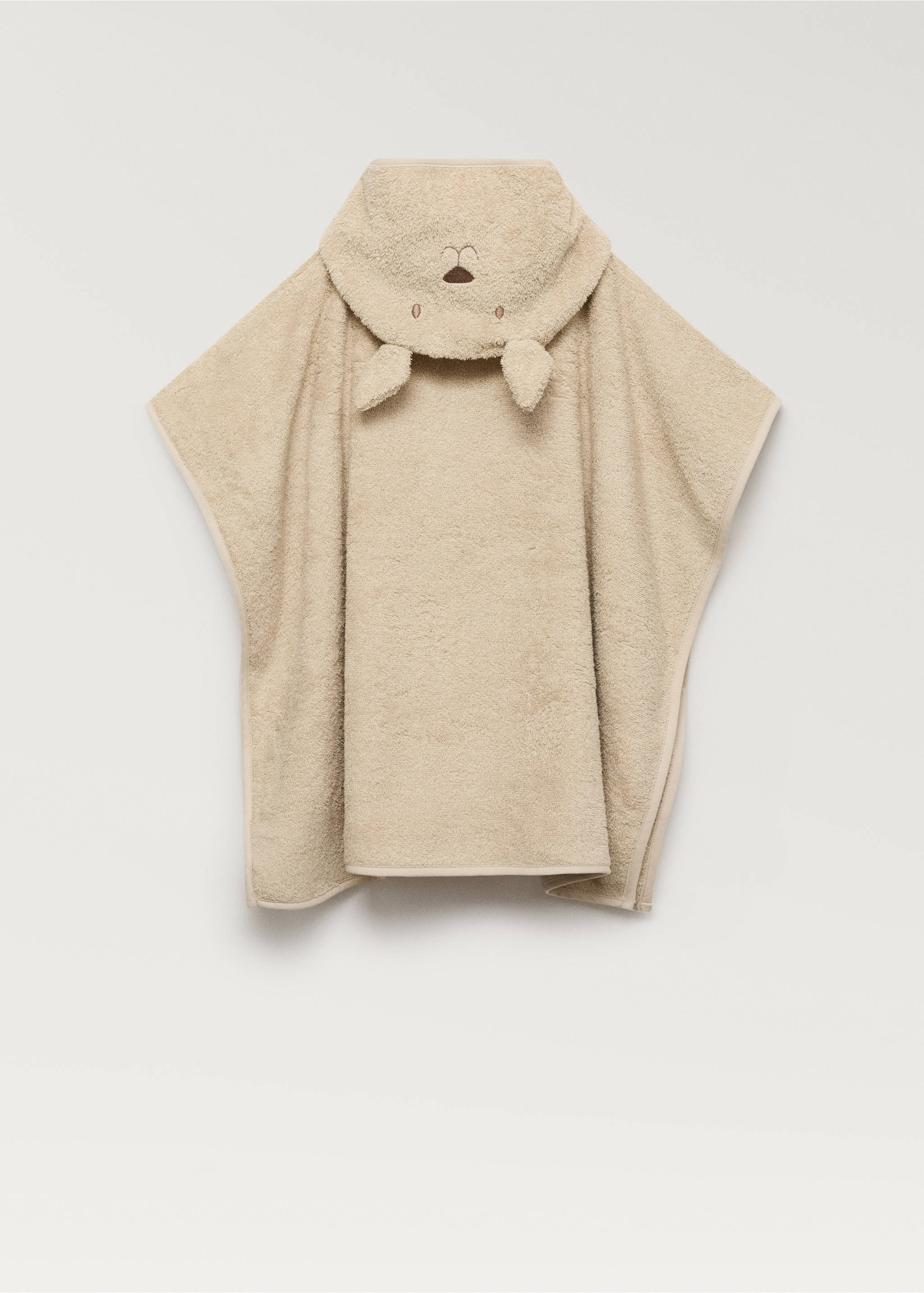 Children's terry towel bath poncho - Details of the article 1, Beige. Ref: 87073308-00.