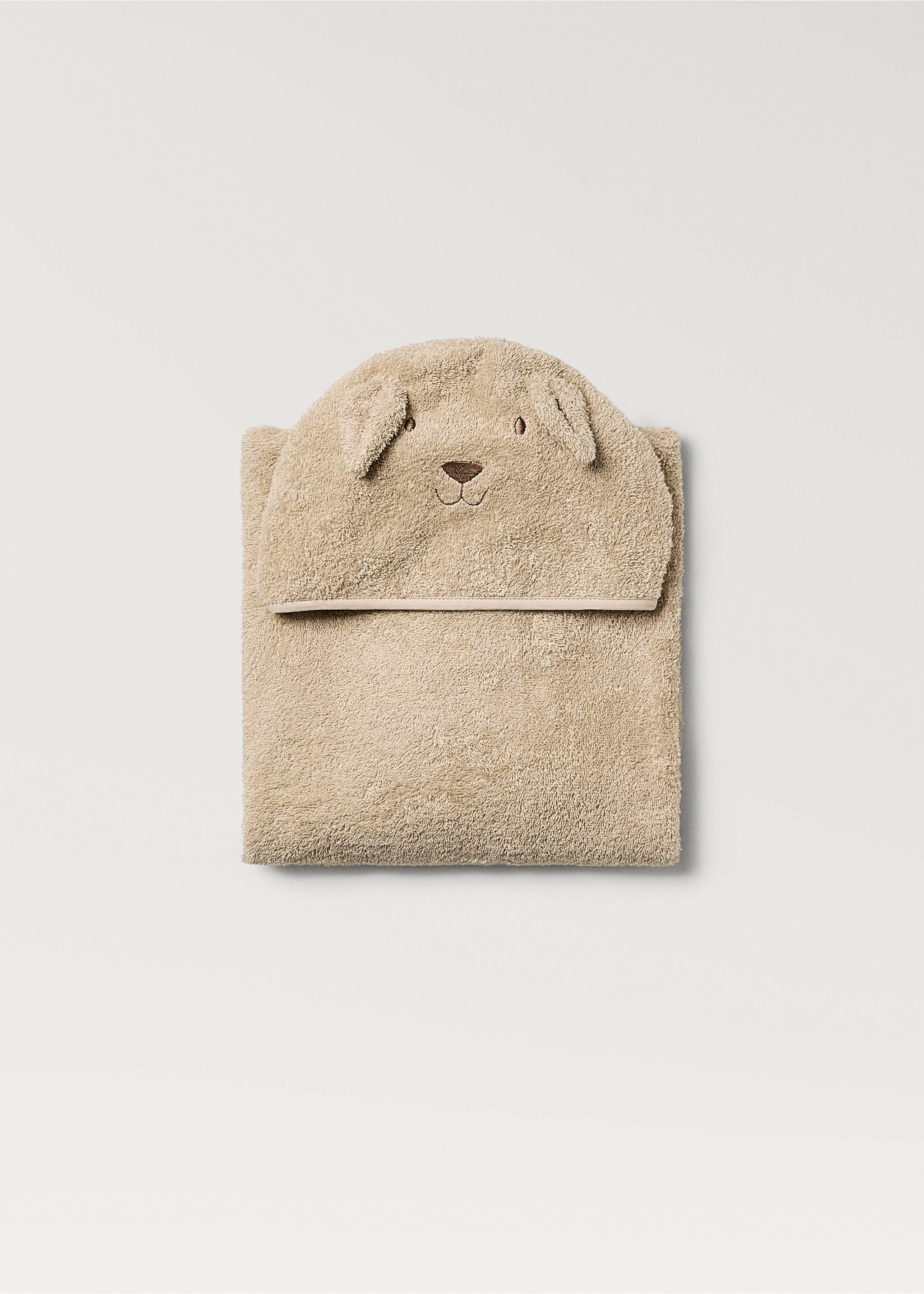 Children's terry towel bath poncho - Details of the article 3, Beige. Ref: 87073308-00.