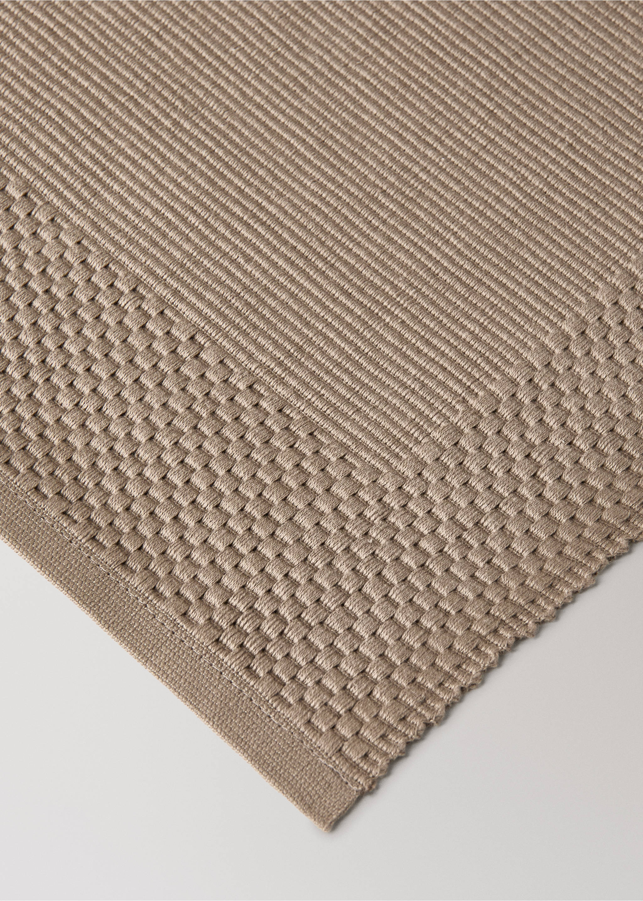 Sets de table coton structure géométrique - Détail de l'article 1, Sable. Ref: 87073314-00.