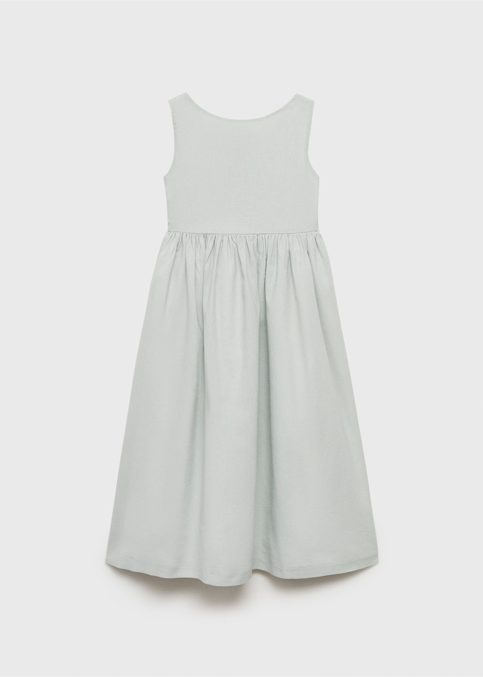 Bow linen dress - Article without model, Blue. Ref: 87073634-00.