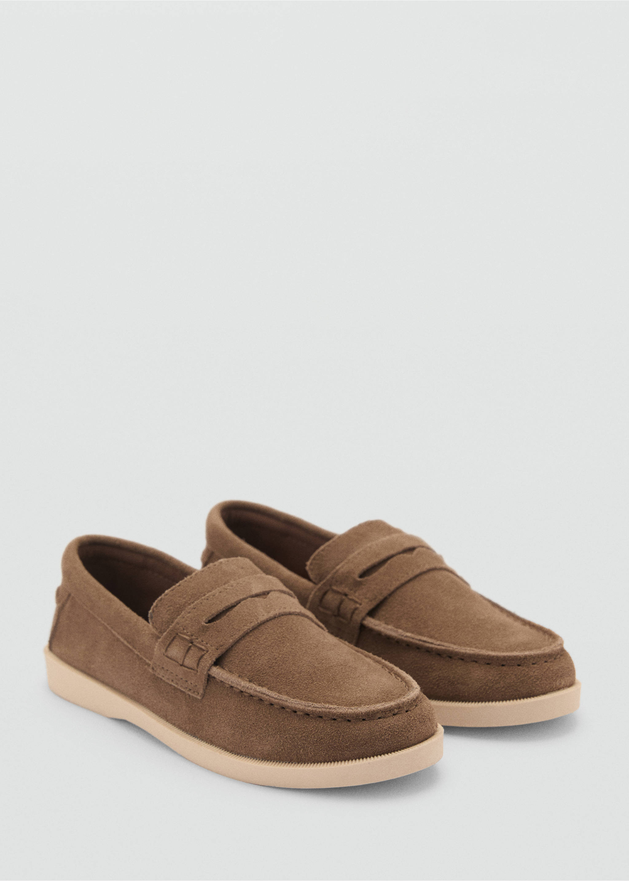 Suede leather loafers - Medium plane, Sand. Ref: 87073636-00.