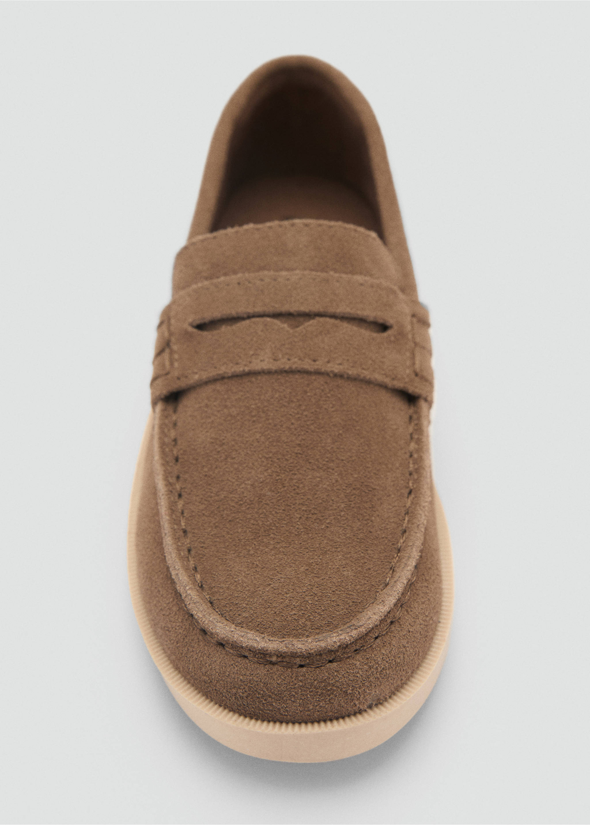 Suede leather loafers - Details of the article 1, Sand. Ref: 87073636-00.