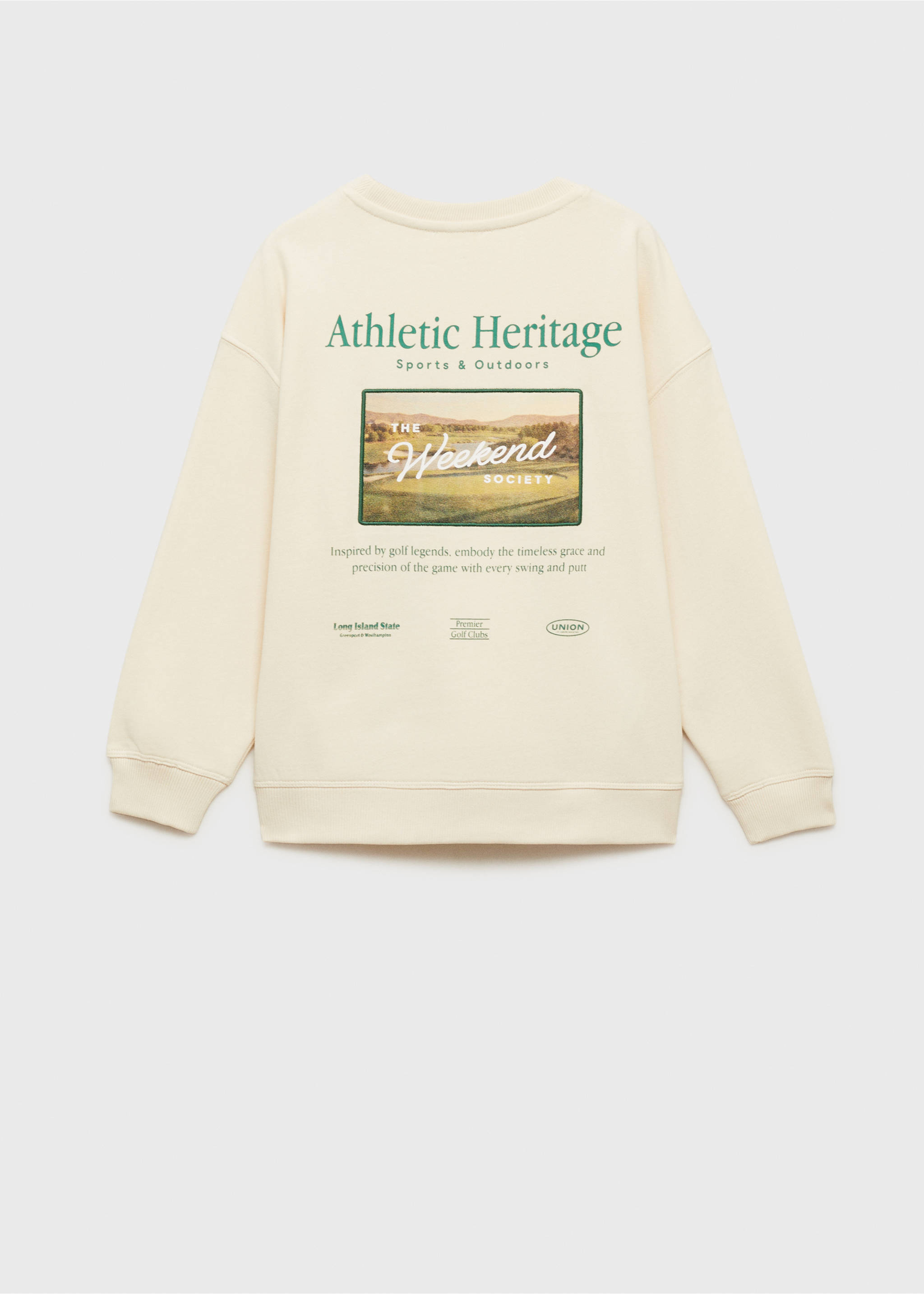 Gemustertes Baumwoll-Sweatshirt - Rückseite des Artikels, Ecru. Ref: 87073642-00.