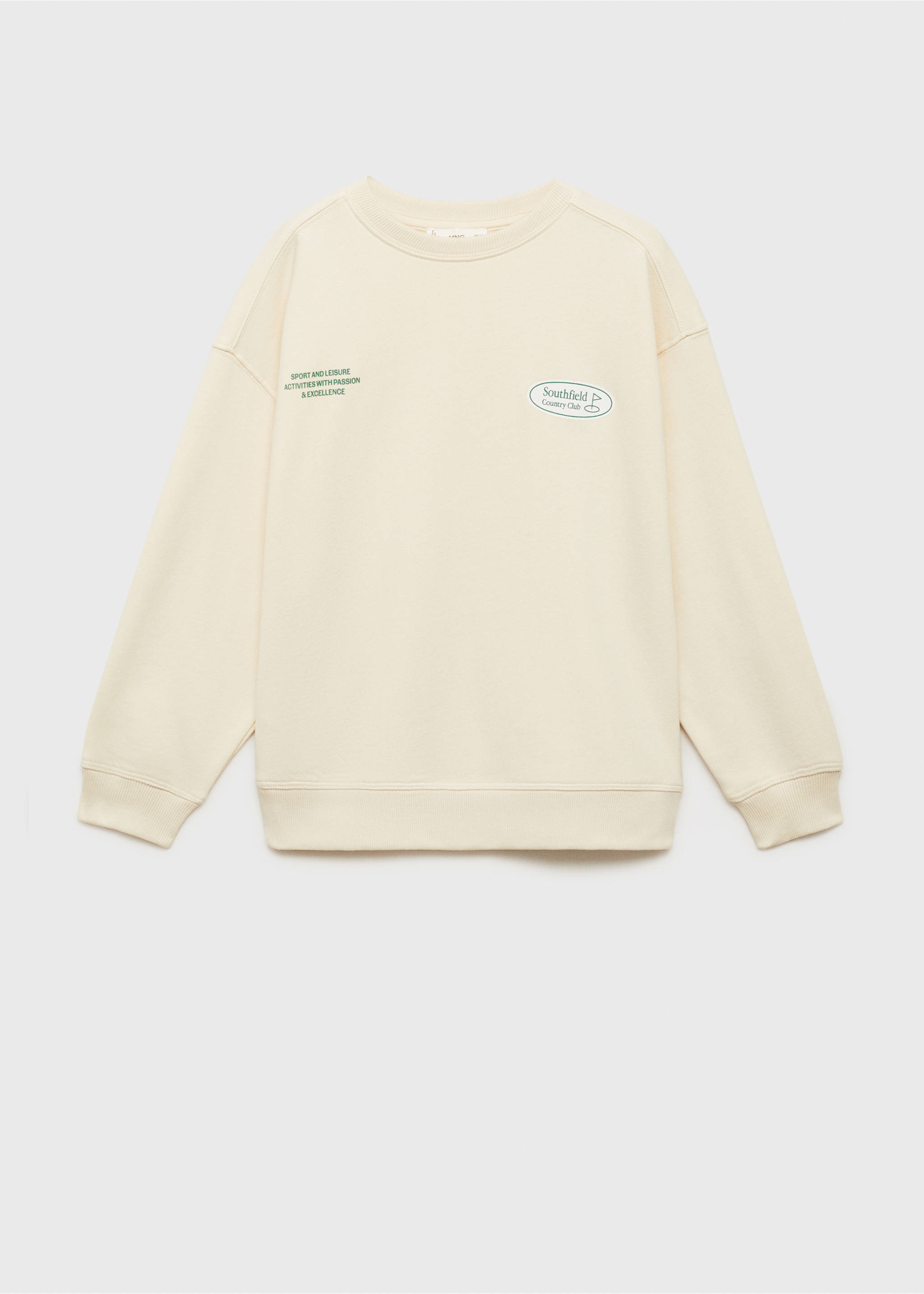Printed cotton sweatshirt - Article without model, Ecru. Ref: 87073642-00.