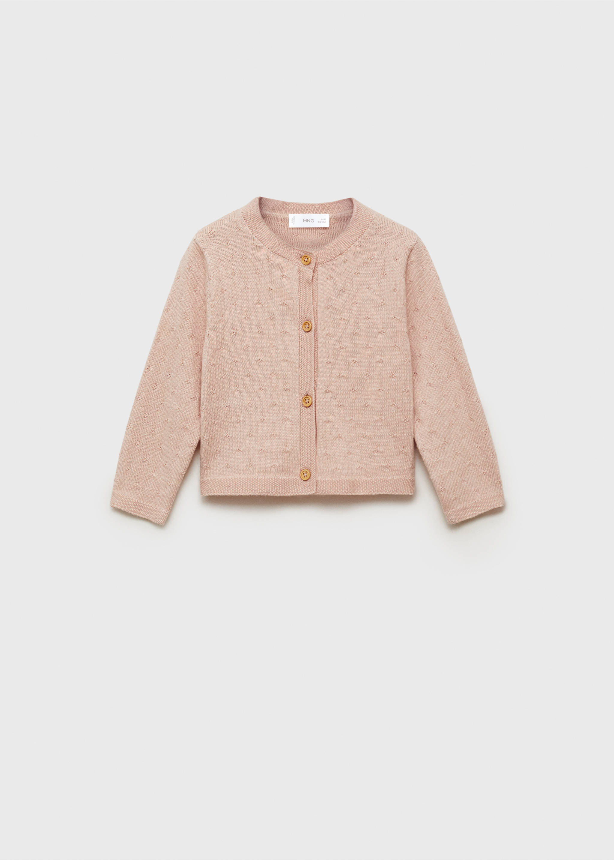 Embroidered knit cardigan - Article without model, Pink. Ref: 87073643-00.