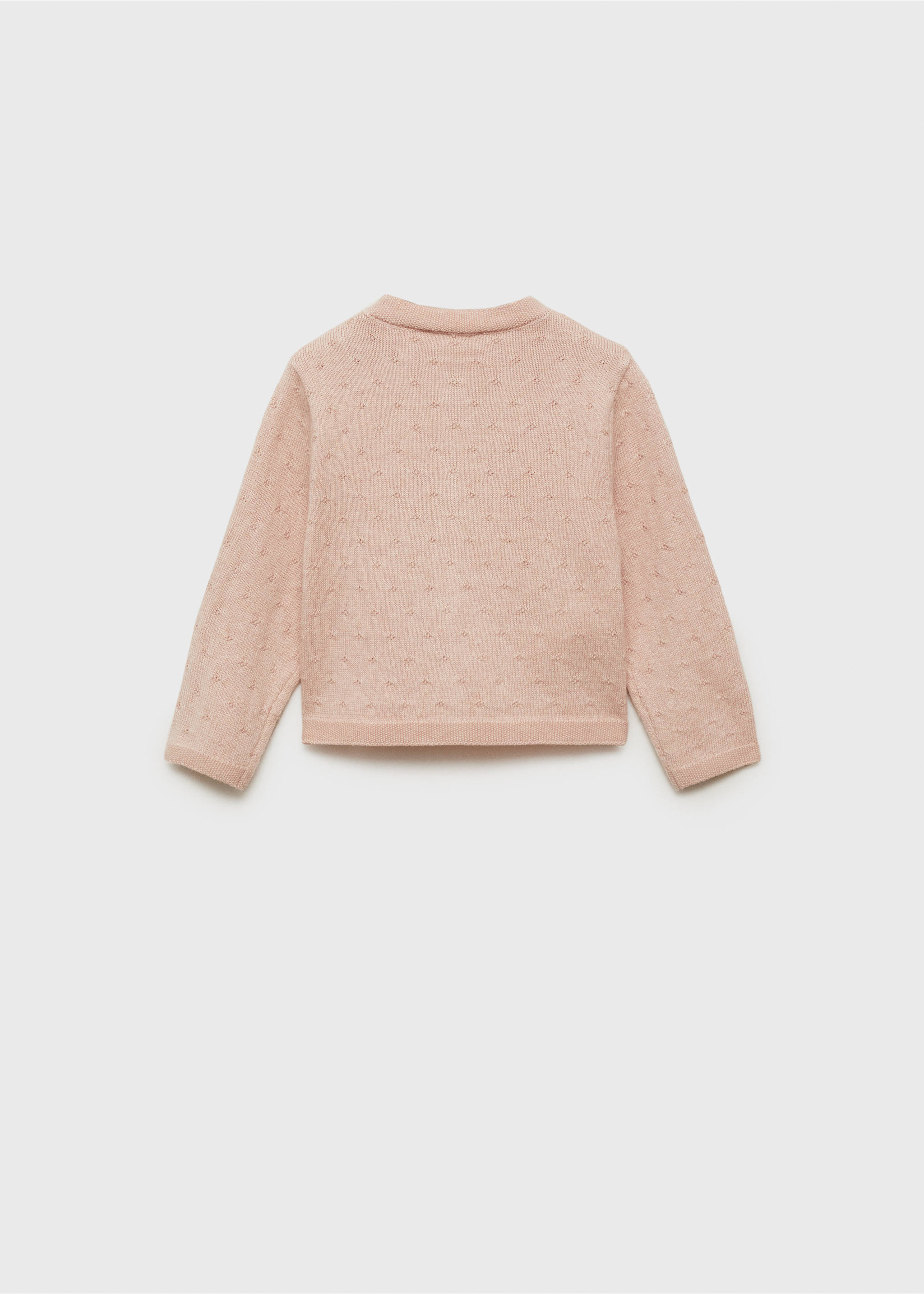 Embroidered knit cardigan - Reverse of the article, Pink. Ref: 87073643-00.