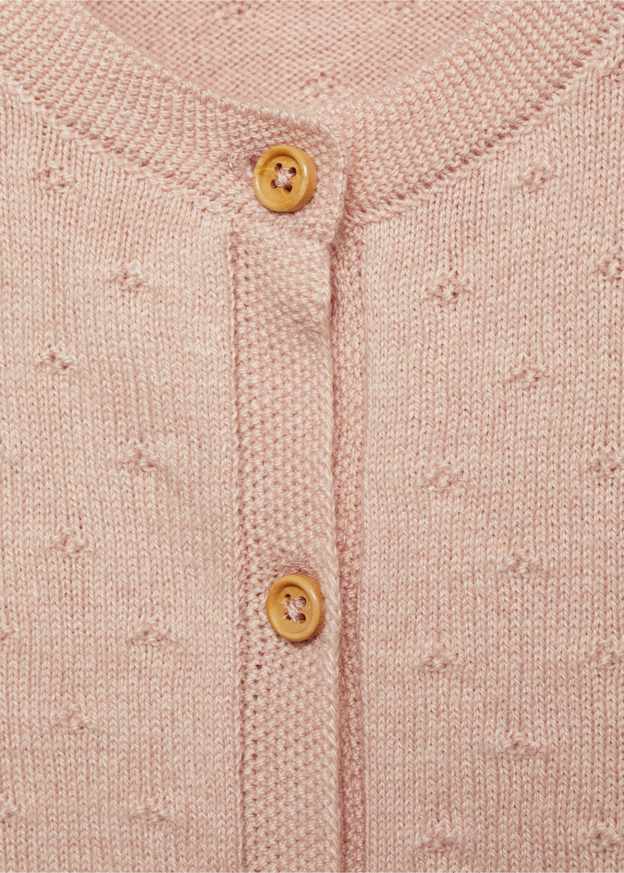 Embroidered knit cardigan - Details of the article 8, Pink. Ref: 87073643-00.