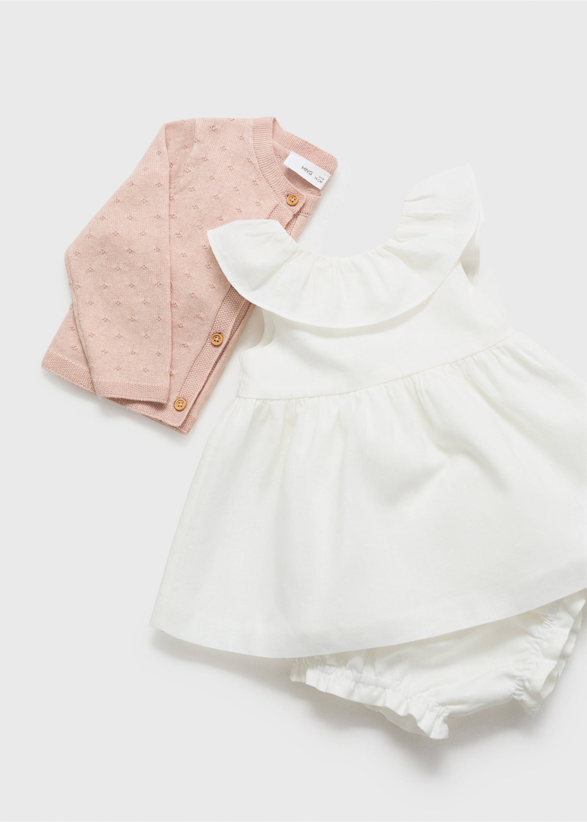 Embroidered knit cardigan - Details of the article 0, Pink. Ref: 87073643-00.