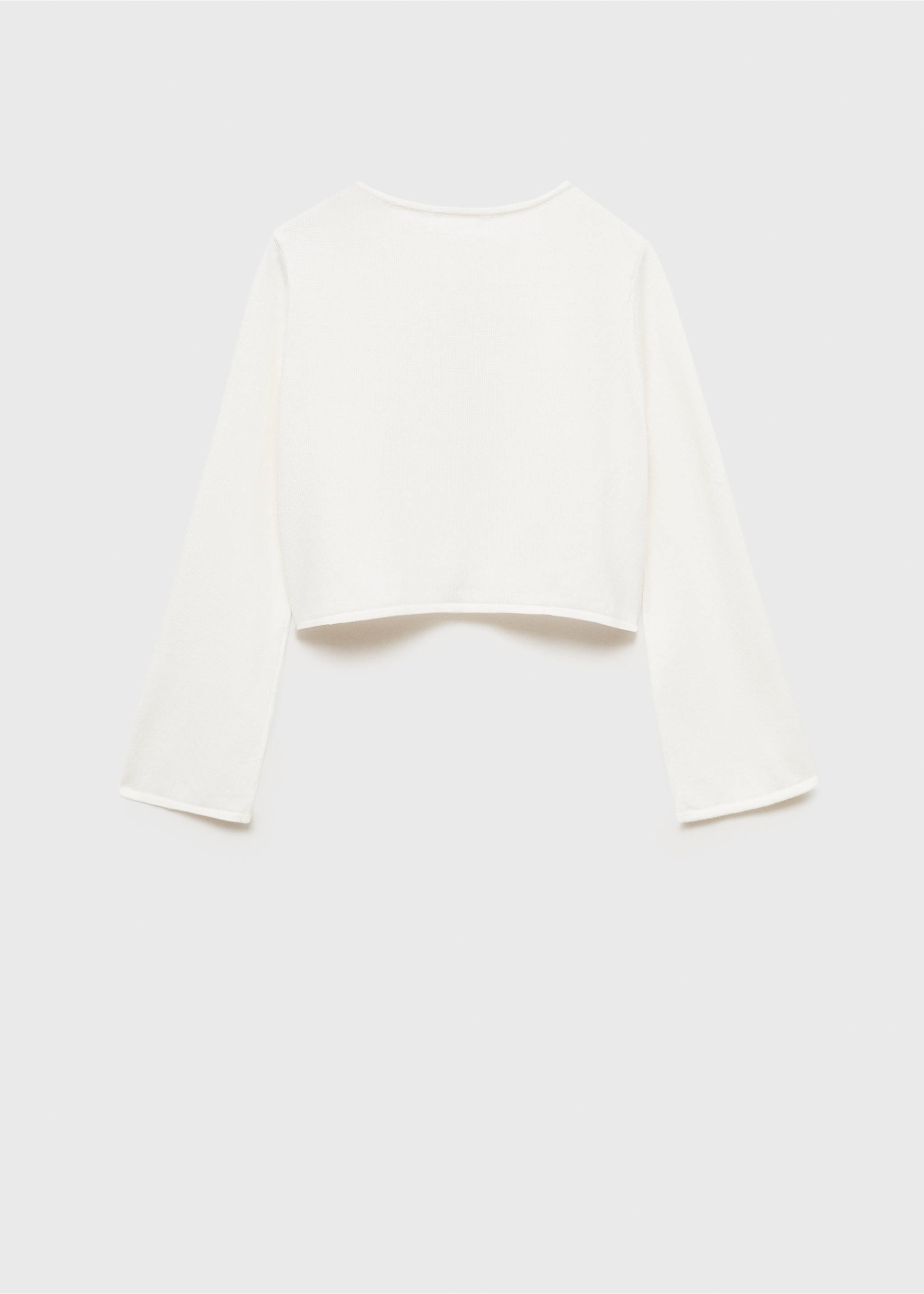 Cardigan punto fino algodón - Reverso del artículo, Blanco roto. Ref: 87073647-00.