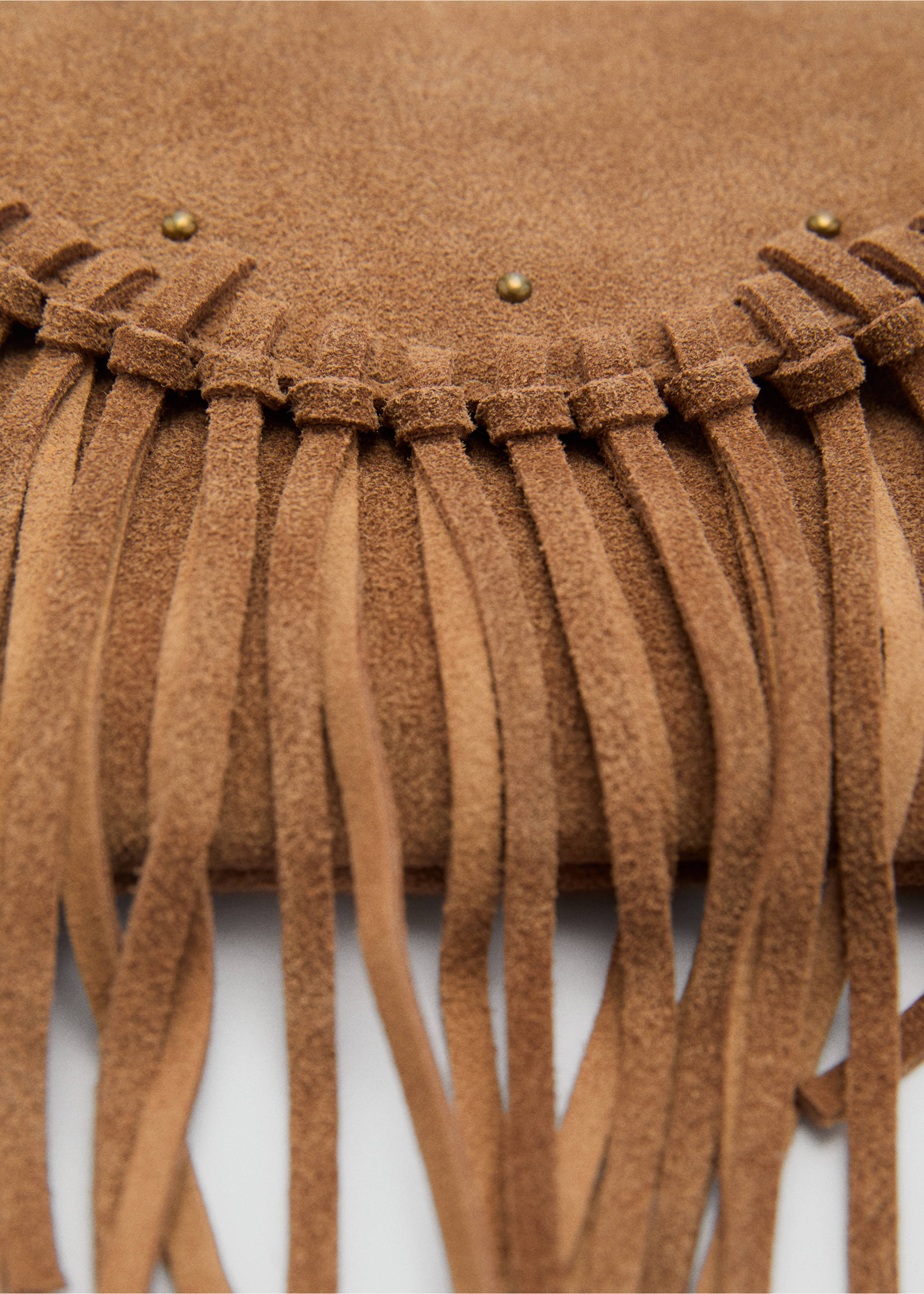 Fringe leather bag - Details of the article 1, Medium Brown. Ref: 87073649-00.