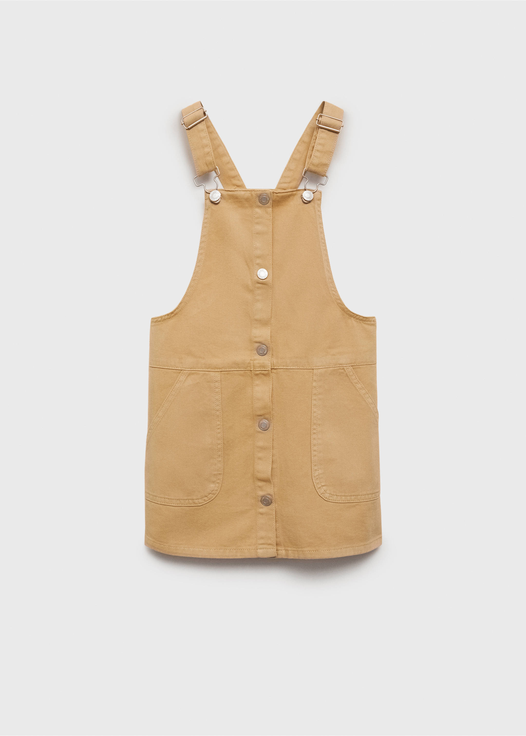 Short denim pinafore - Article without model, Medium Brown. Ref: 87073651-00.