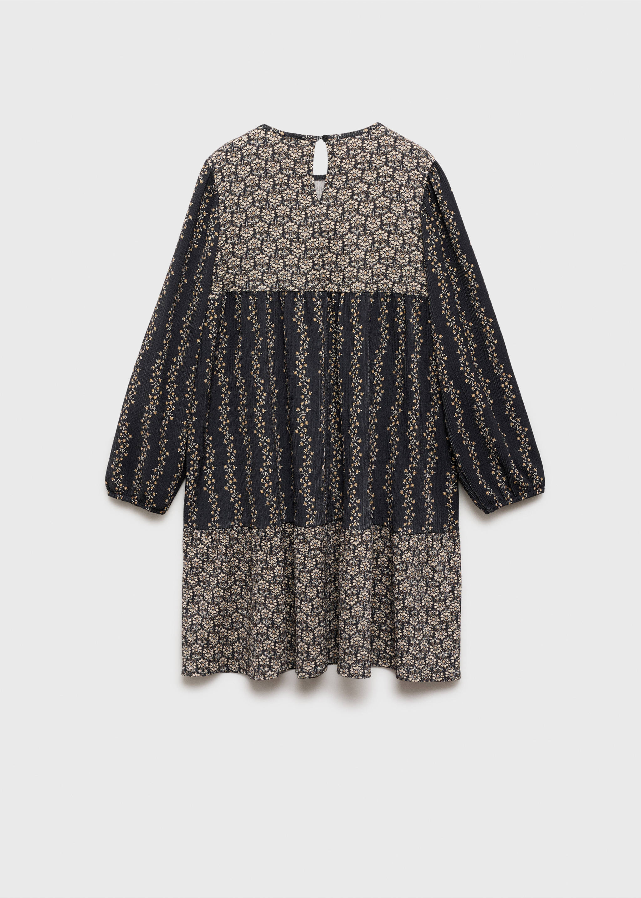 Flower print dress - Reverse of the article, Charcoal. Ref: 87073654-00.