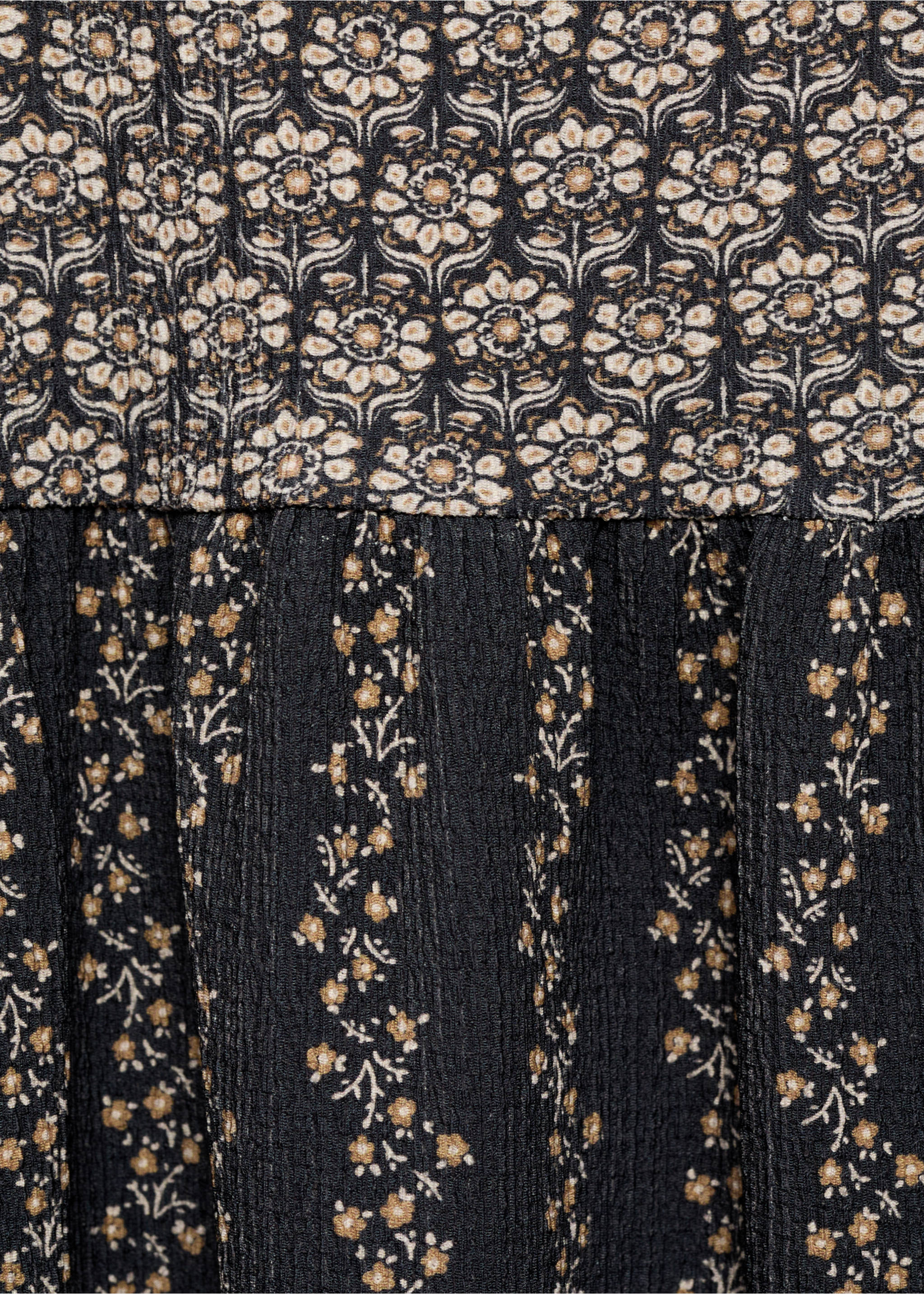 Flower print dress - Details of the article 8, Charcoal. Ref: 87073654-00.