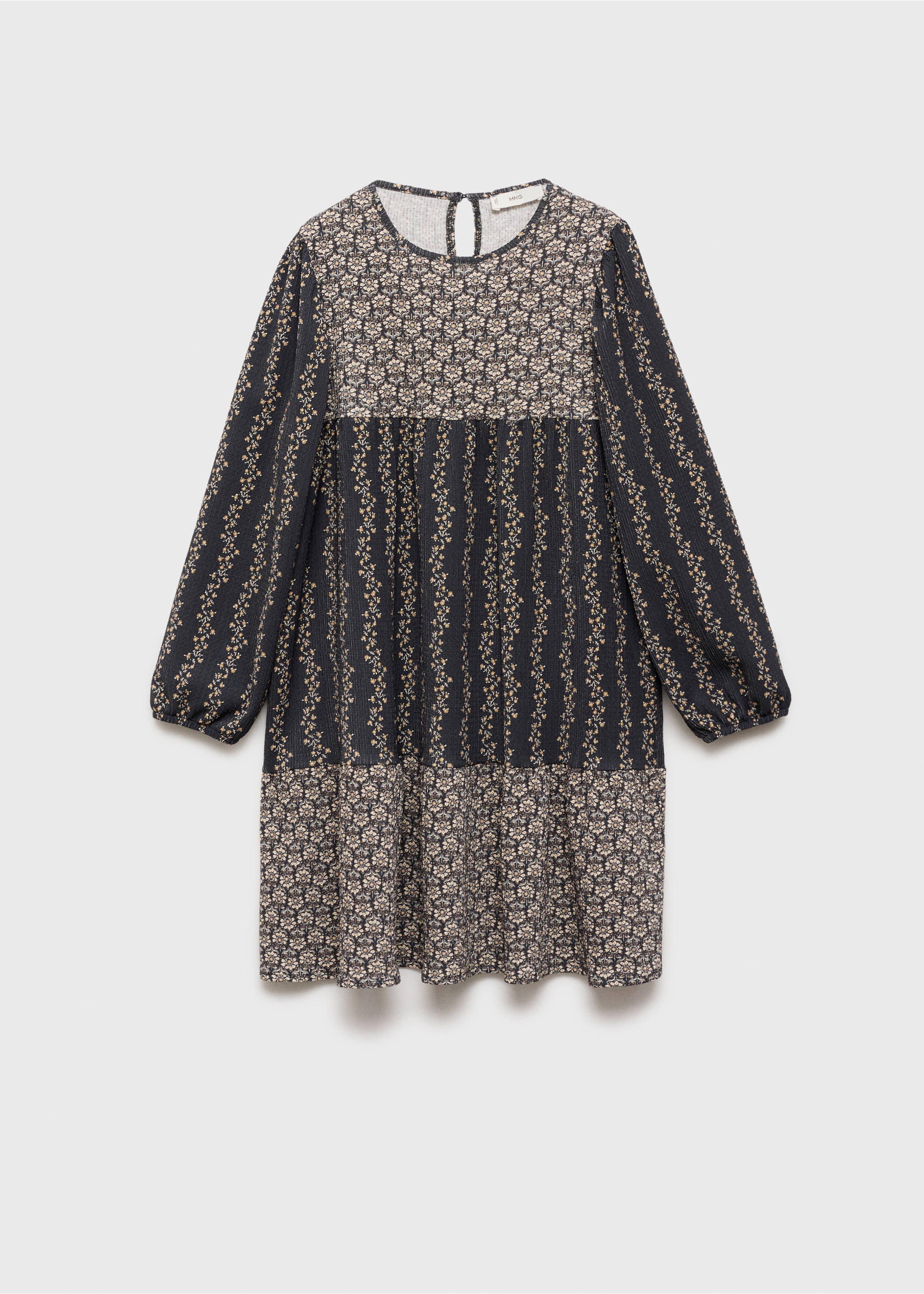 Flower print dress - Article without model, Charcoal. Ref: 87073654-00.