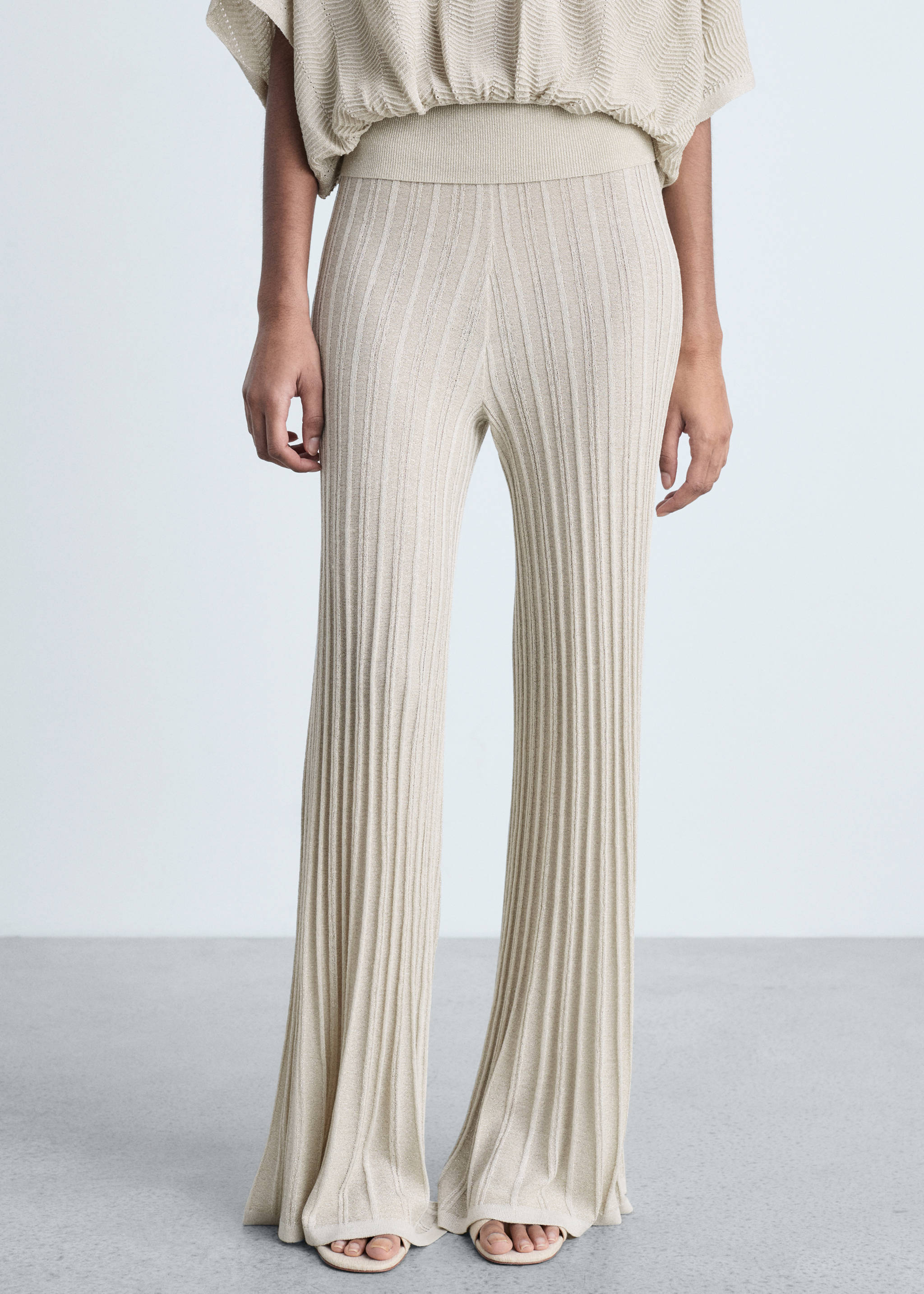 Flared knitted trousers - Medium plane