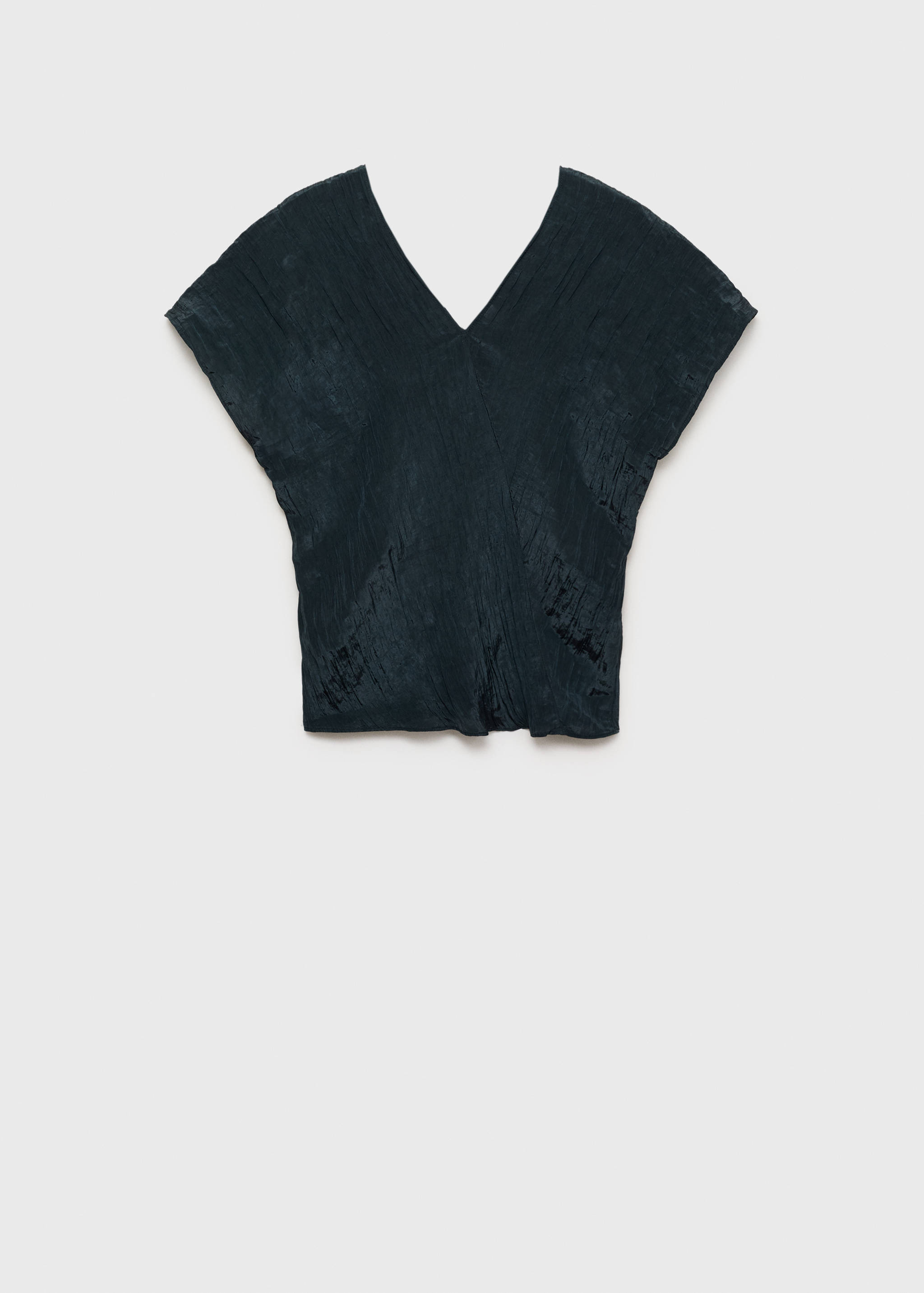 Wrinkled effect V-neck top - Article without model