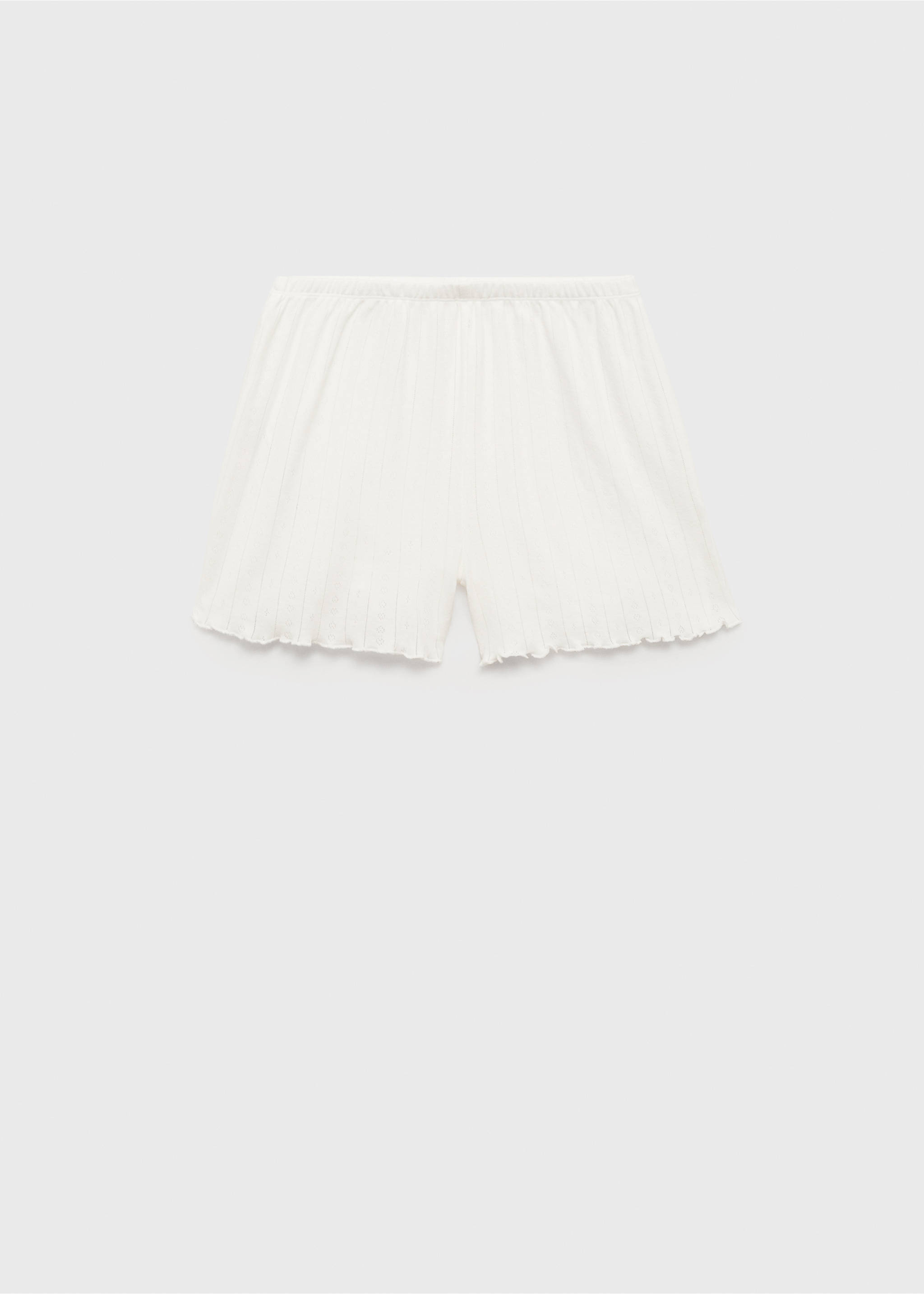 Unstitched cotton pajama shorts - Article without model, White. Ref: 87074065-00.