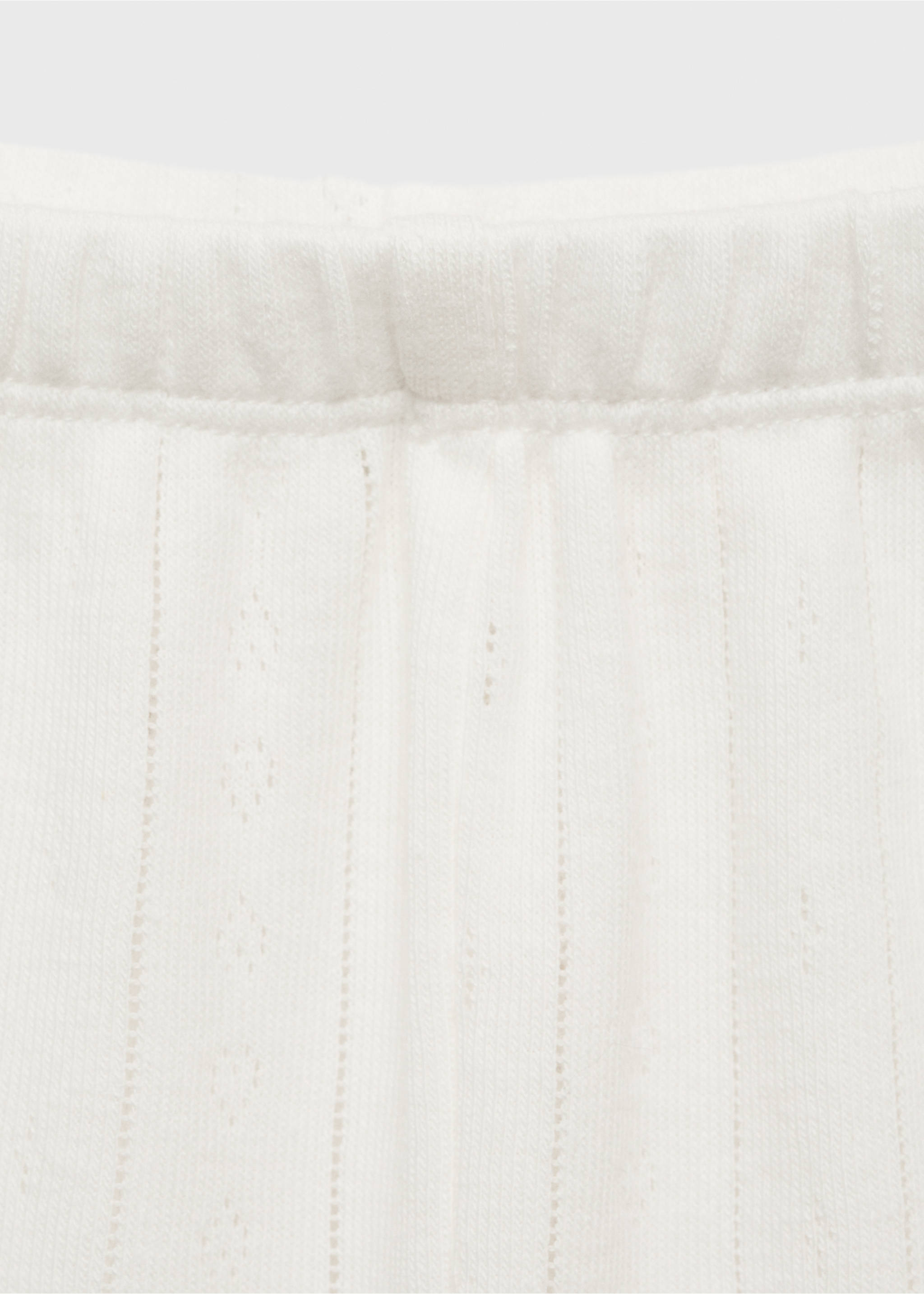 Unstitched cotton pajama shorts - Details of the article 8, White. Ref: 87074065-00.