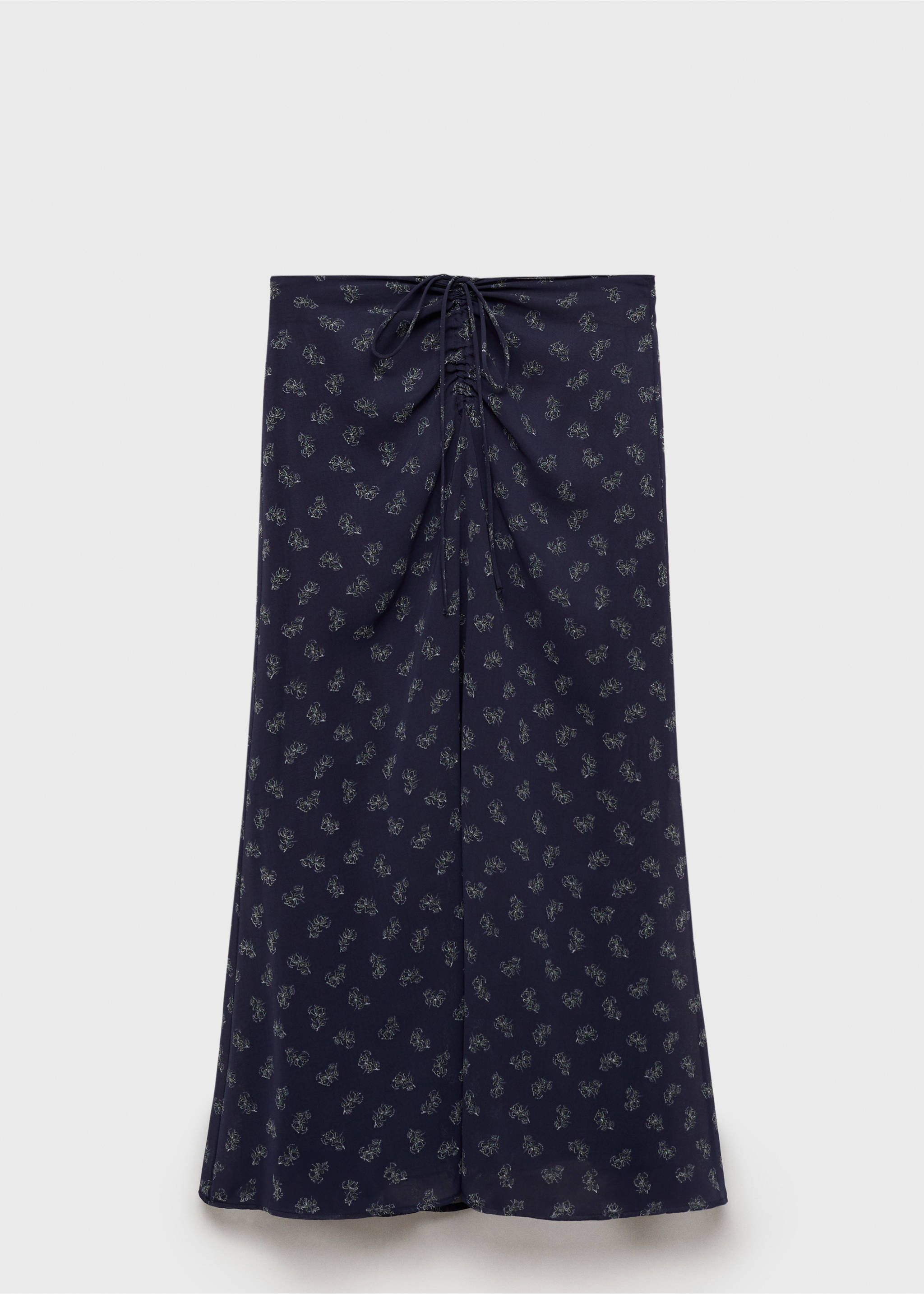 Printed long skirt - Article without model, Dark Navy. Ref: 87074067-00.