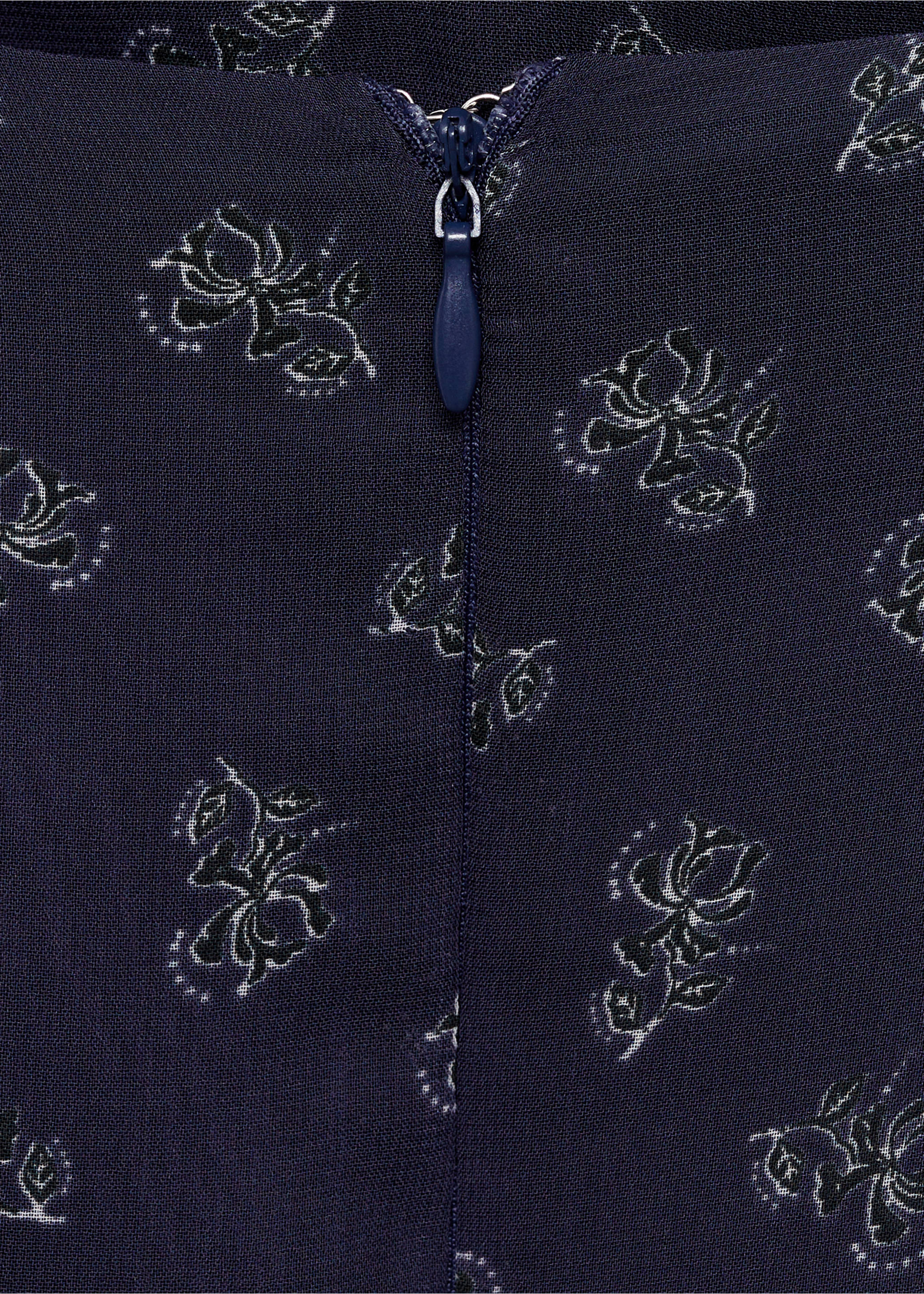 Printed long skirt - Details of the article 8, Dark Navy. Ref: 87074067-00.