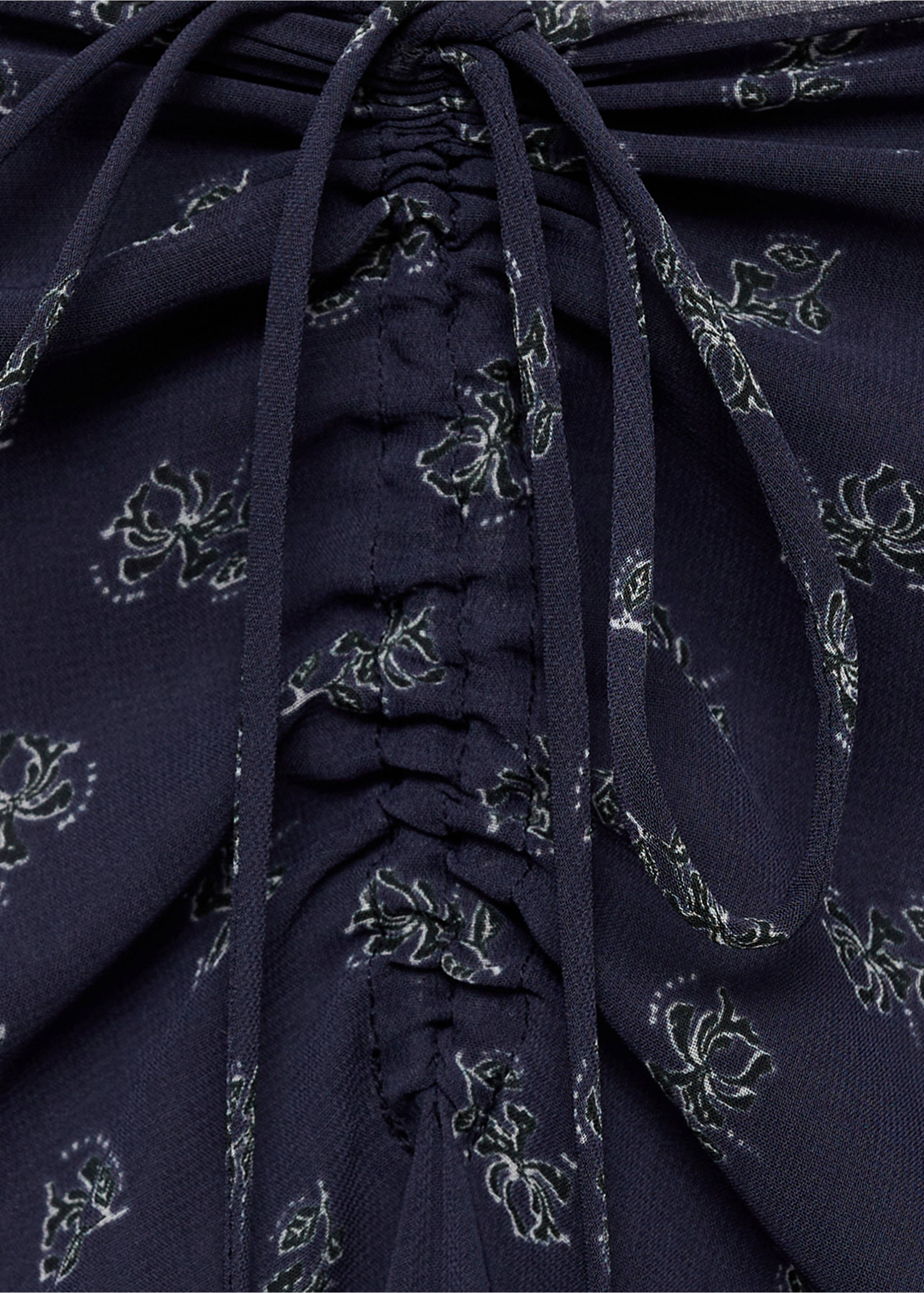 Printed long skirt - Details of the article 0, Dark Navy. Ref: 87074067-00.